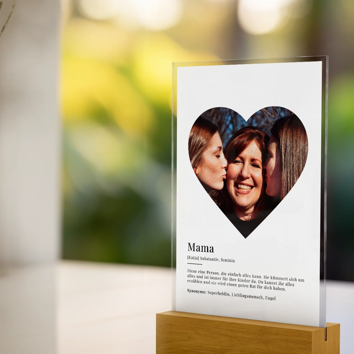 Verre acrylique "Mama Definition" avec photo en forme de coeur - Image 6