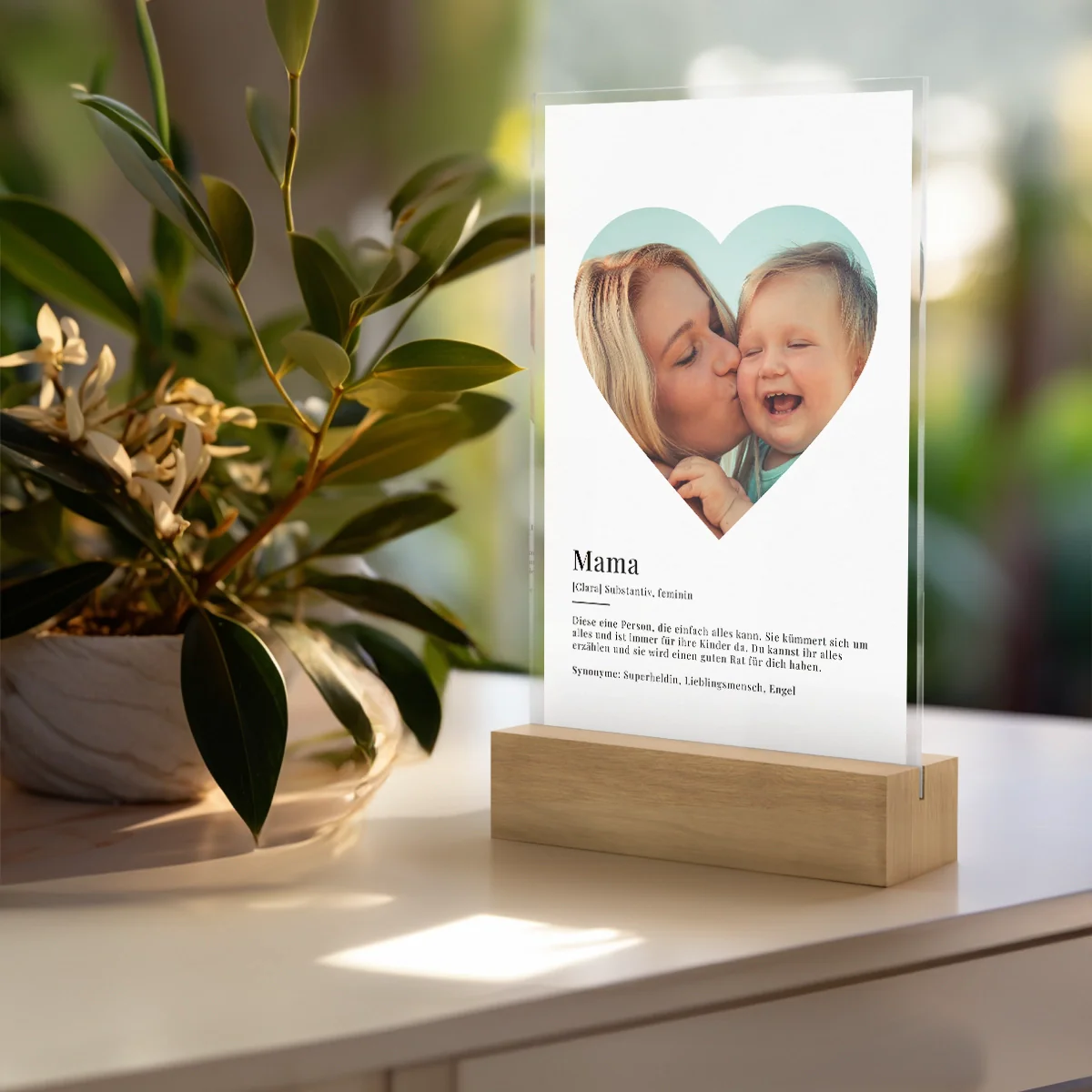 Verre acrylique "Mama Definition" avec photo en forme de coeur - Image 8
