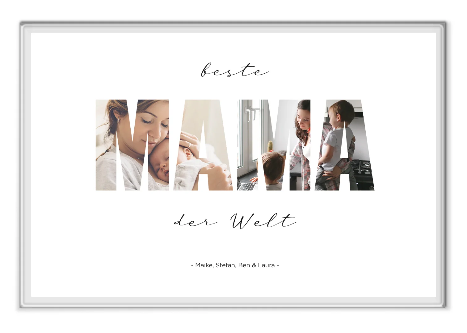 Verre acrylique "Mama Word" avec 2 photos - Image 2