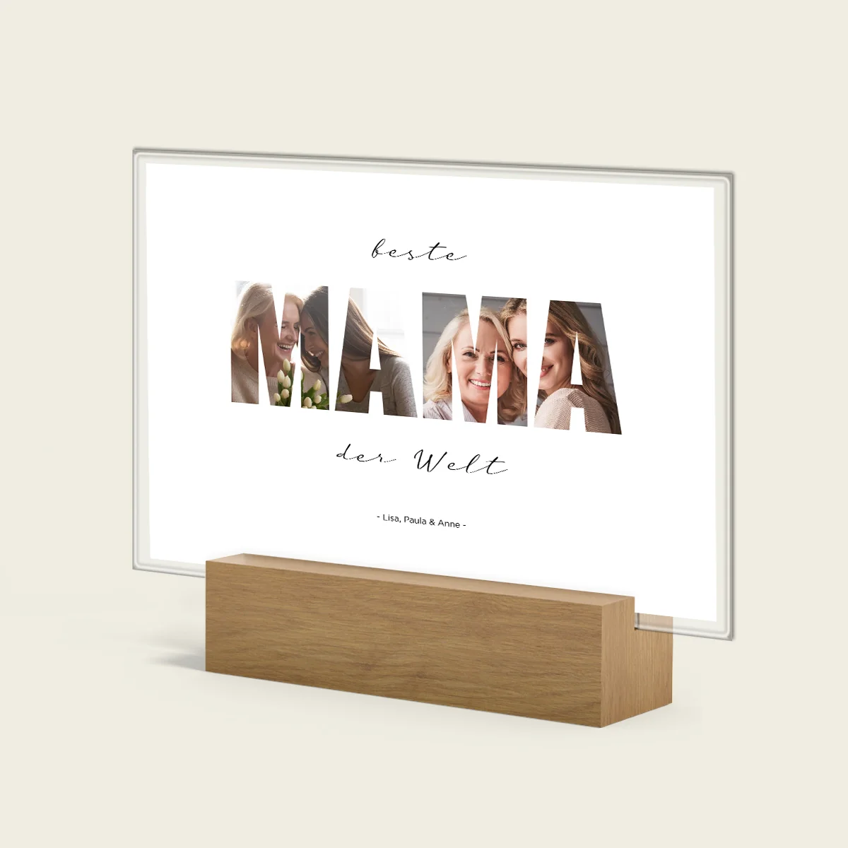 Verre acrylique "Mama Word" avec 2 photos - Image 3