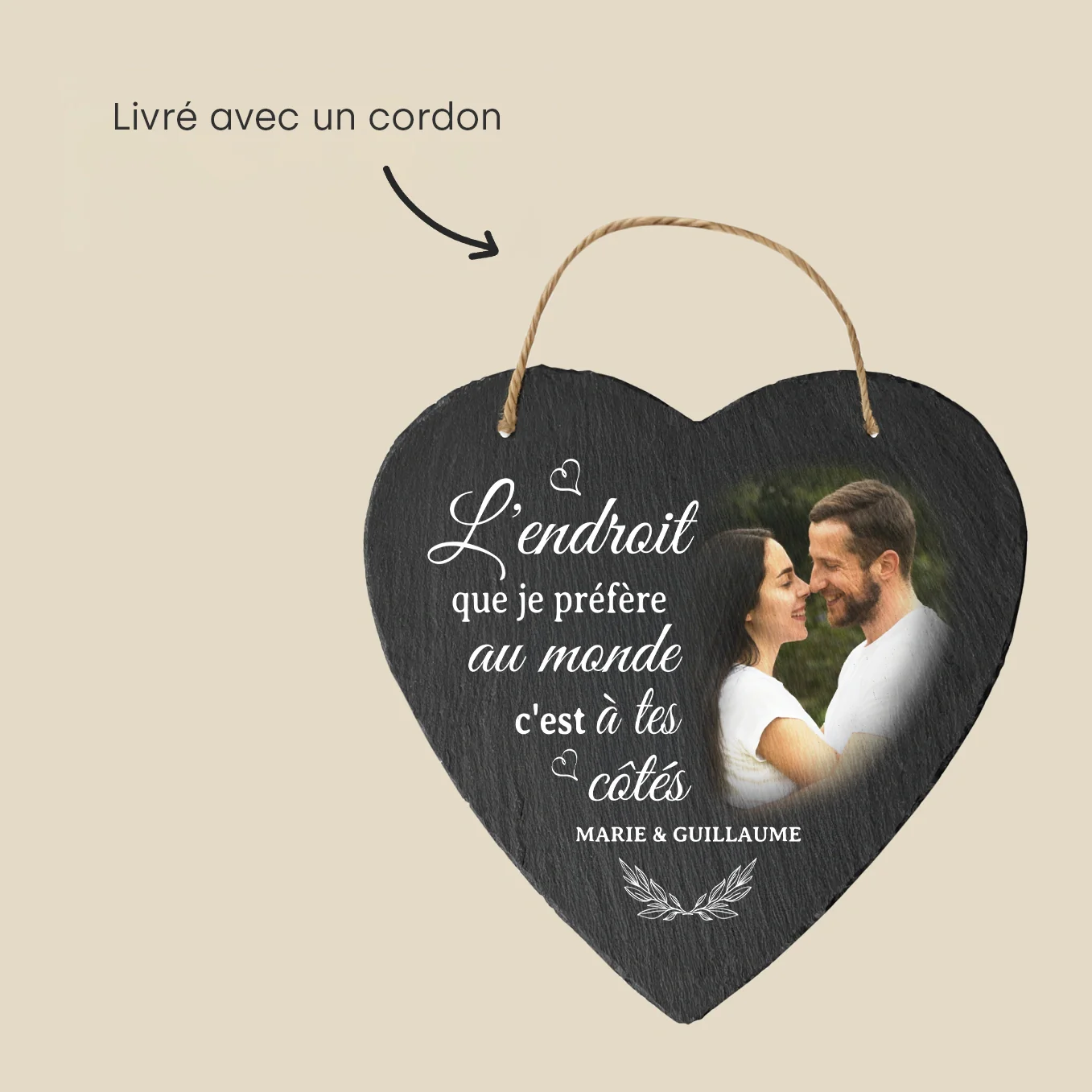 Ardoise personnalisée en forme de cœur « Lieu chéri » - Image 14