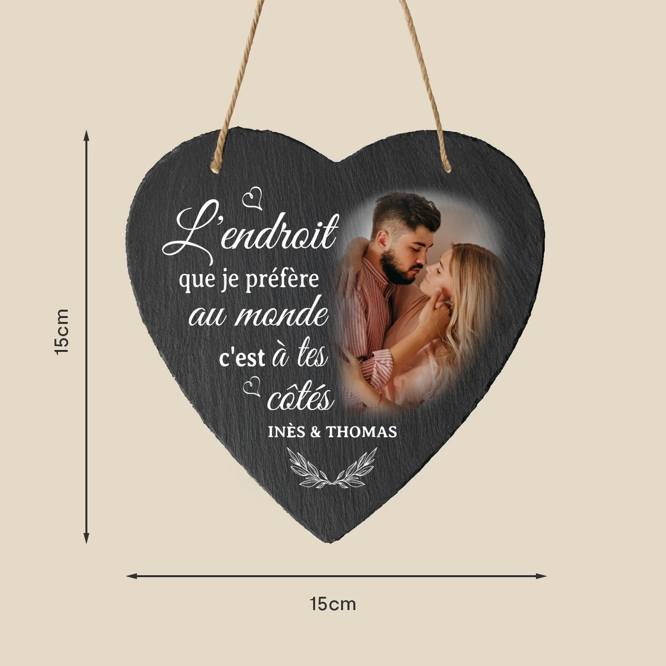 Ardoise personnalisée en forme de cœur « Lieu chéri » - Image 18