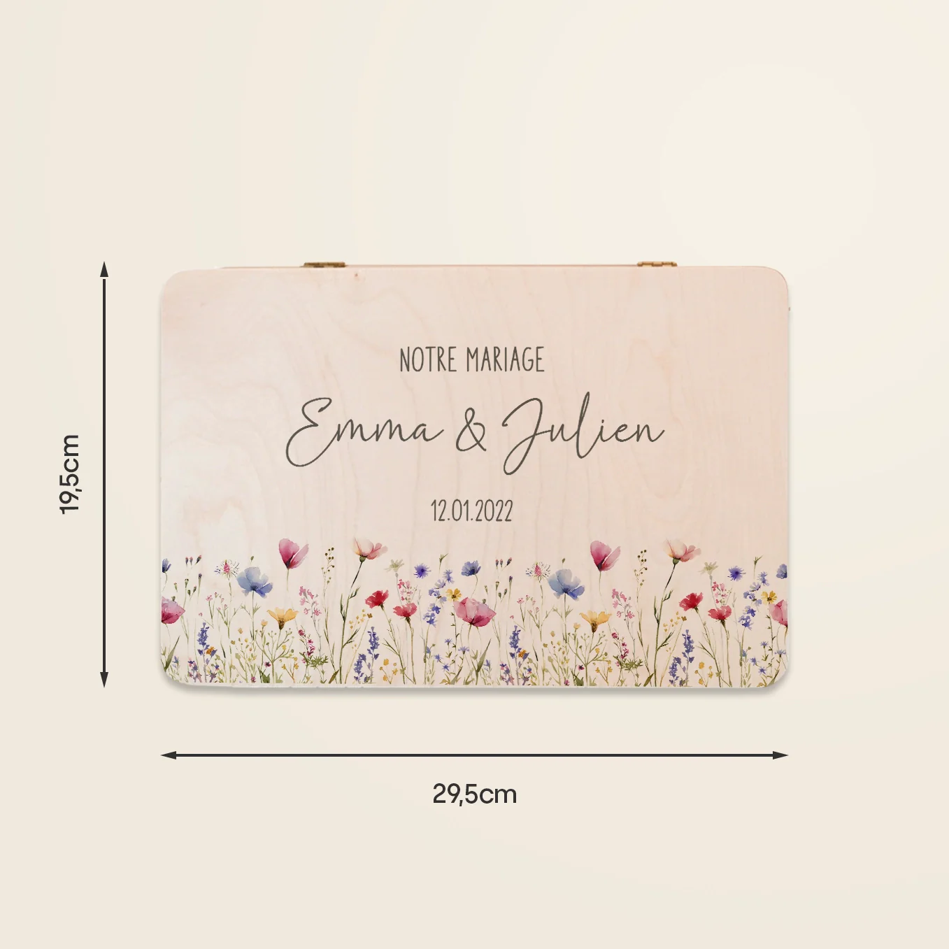 Boîte à souvenirs de mariage personnalisée « Fleurs » - Image 14