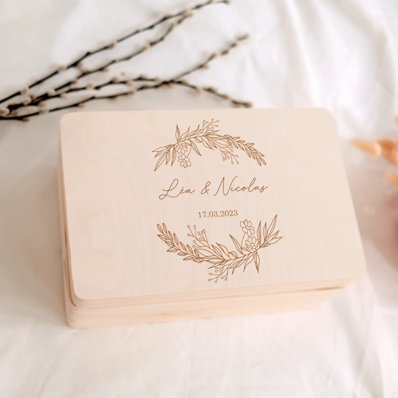 Boîte à souvenirs personnalisée avec gravure « Nom » - Image 16
