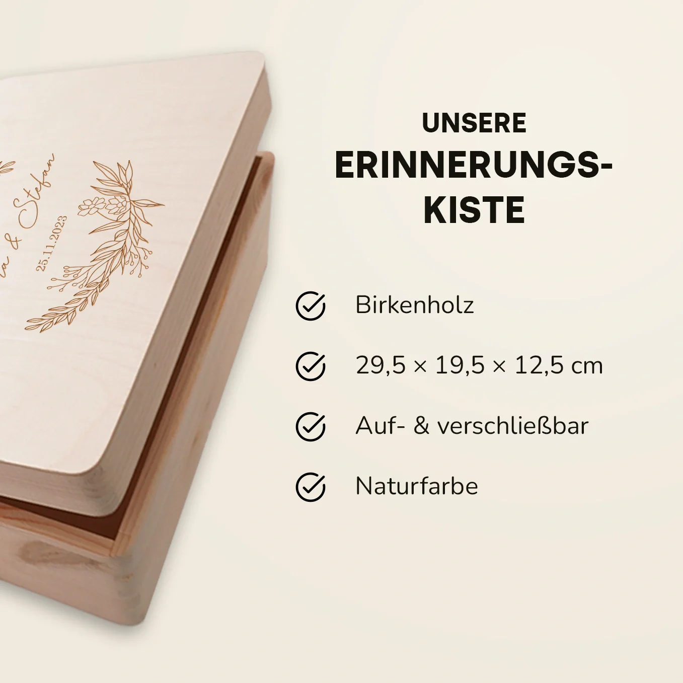 Boîte à souvenirs personnalisée avec gravure « Nom » - Image 7
