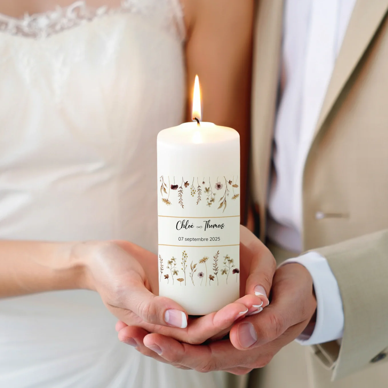 Bougie de mariage personnalisée « Fleurs » - Image 21
