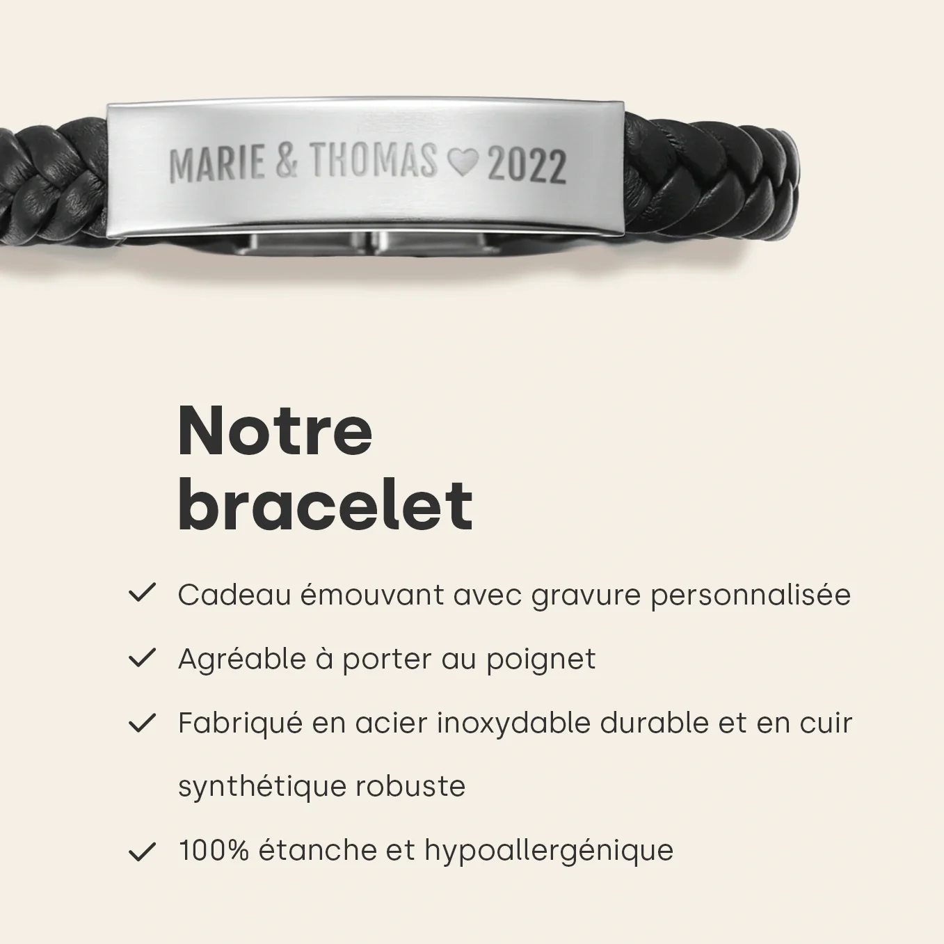 Bracelet en cuir personnalisé « Partenaire » - Image 18