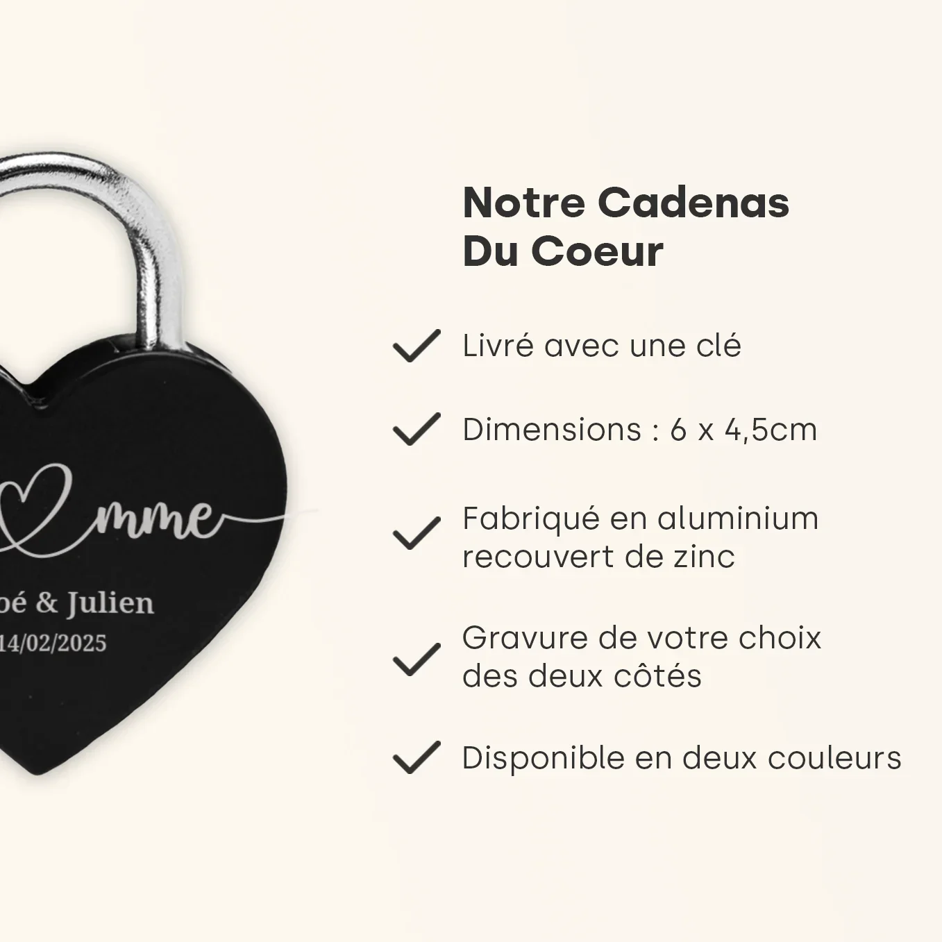 Cadenas d'amour personnalisé « M. et Mme » - Image 18