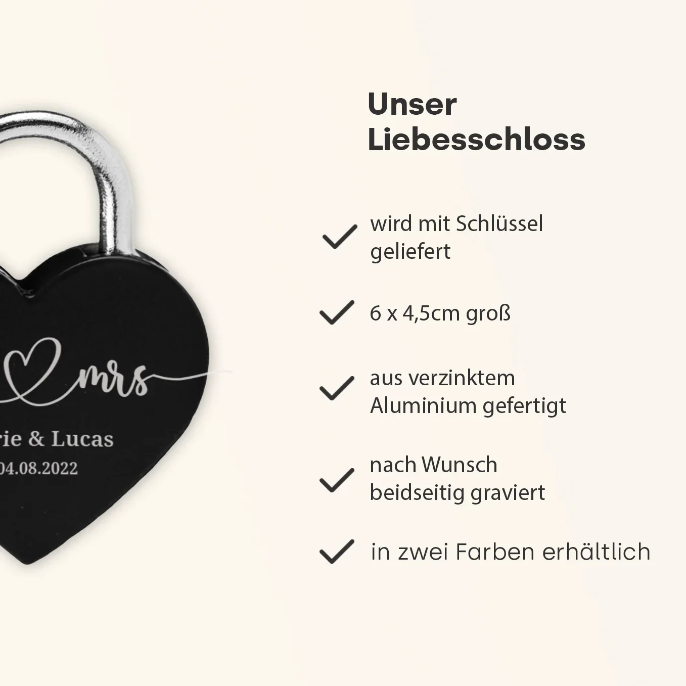 Cadenas d'amour personnalisé « M. et Mme » - Image 9