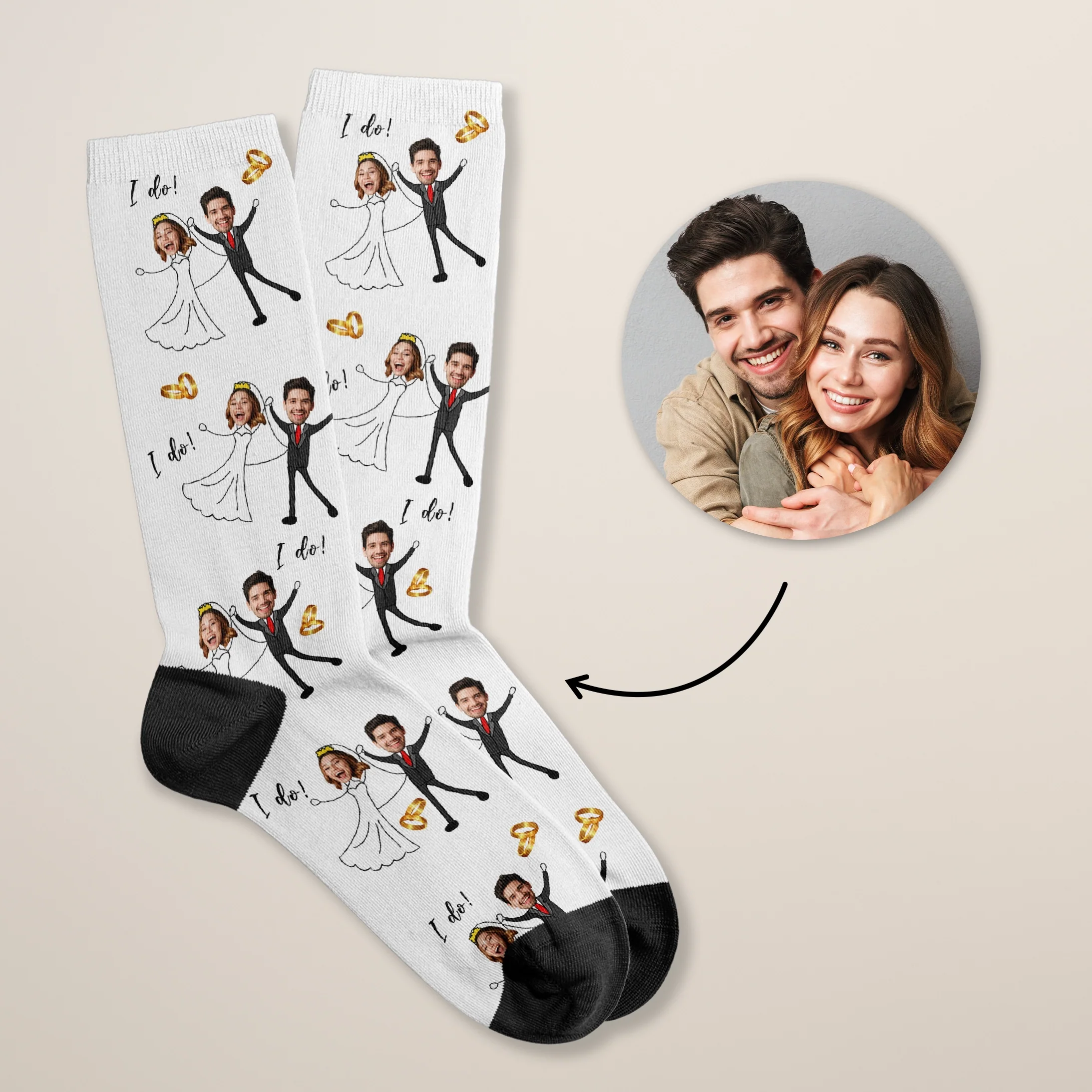 Chaussettes personnalisées « Mariés »