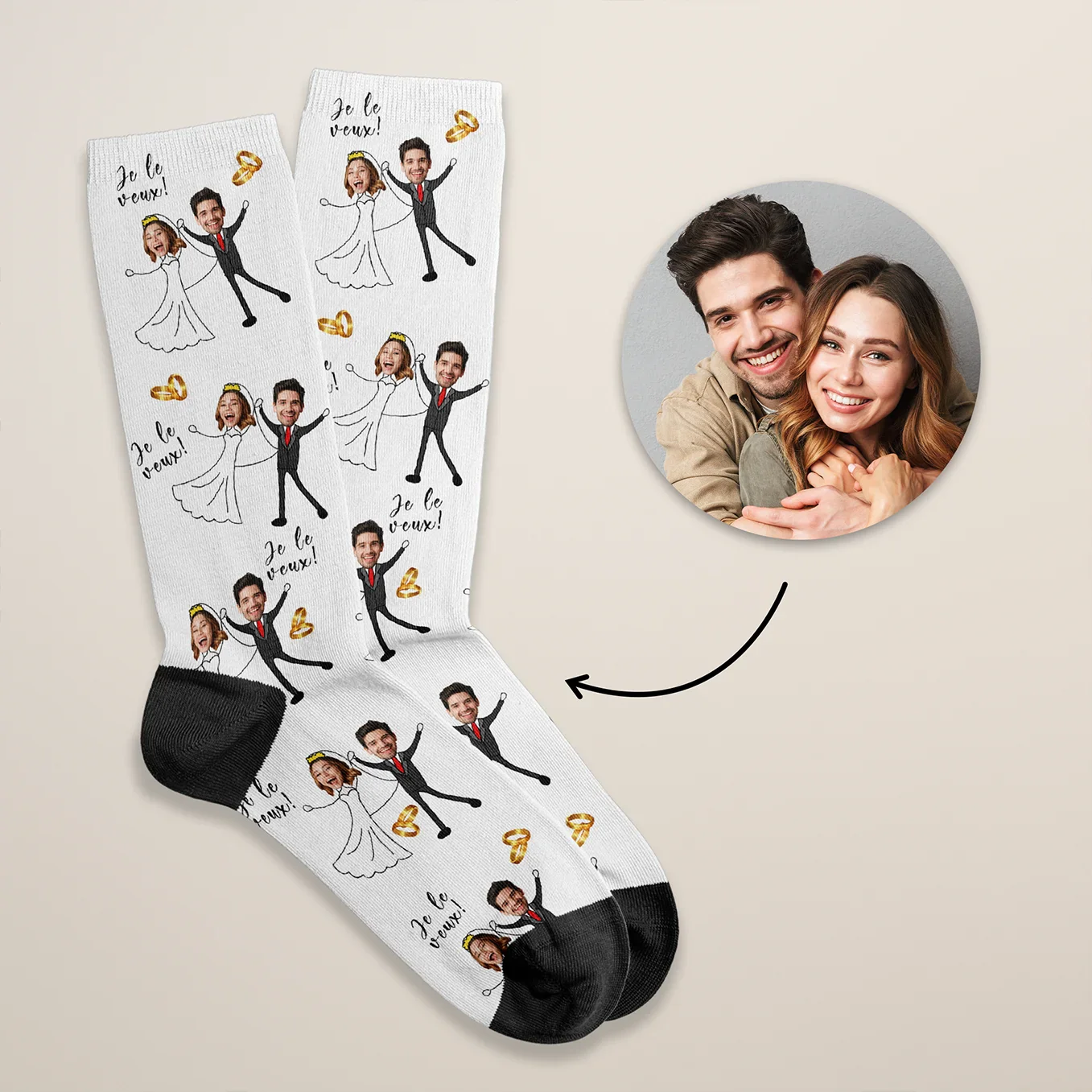 Chaussettes personnalisées « Mariés » - Image 13