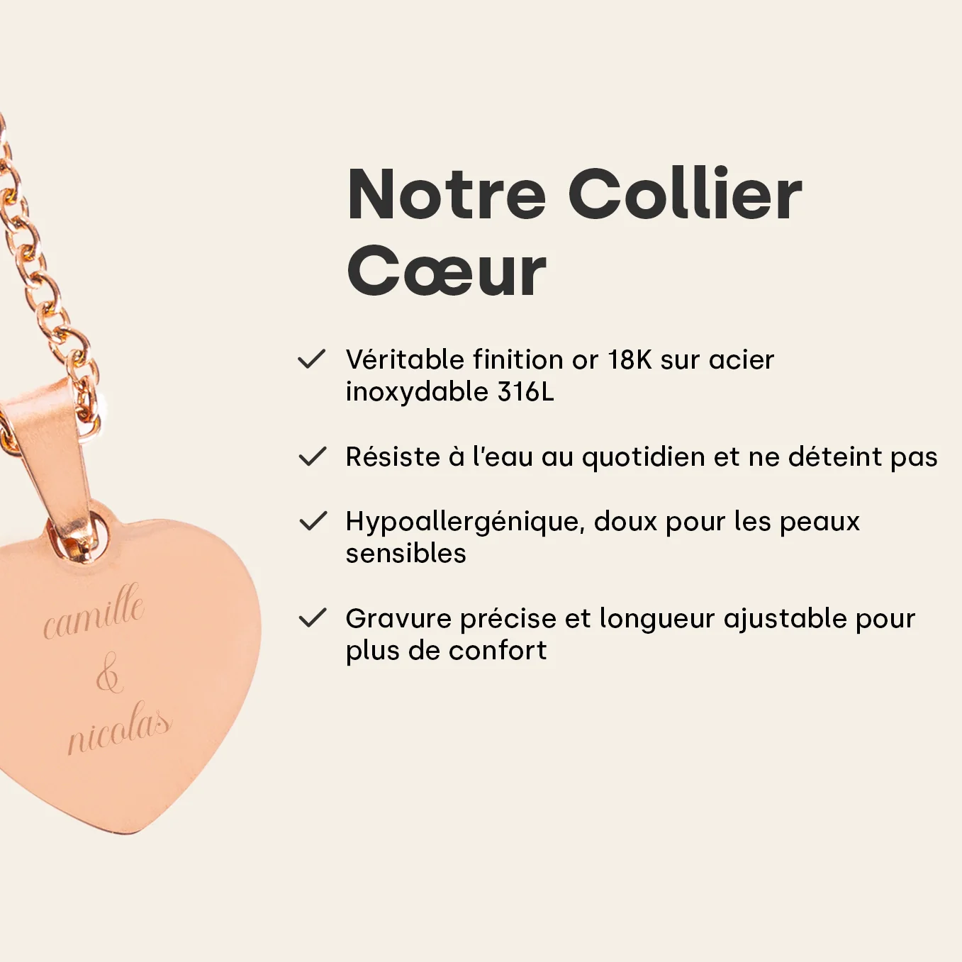 Collier personnalisé cœur « Love » - Image 18