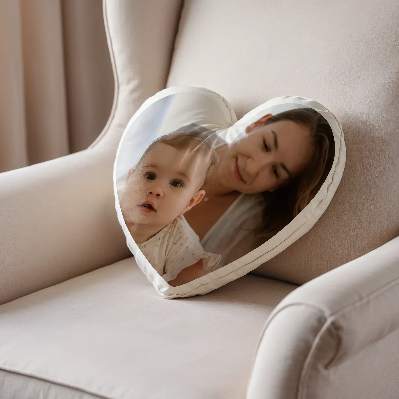 Coussin cœur personnalisé pour maman « Photo » - Image 4