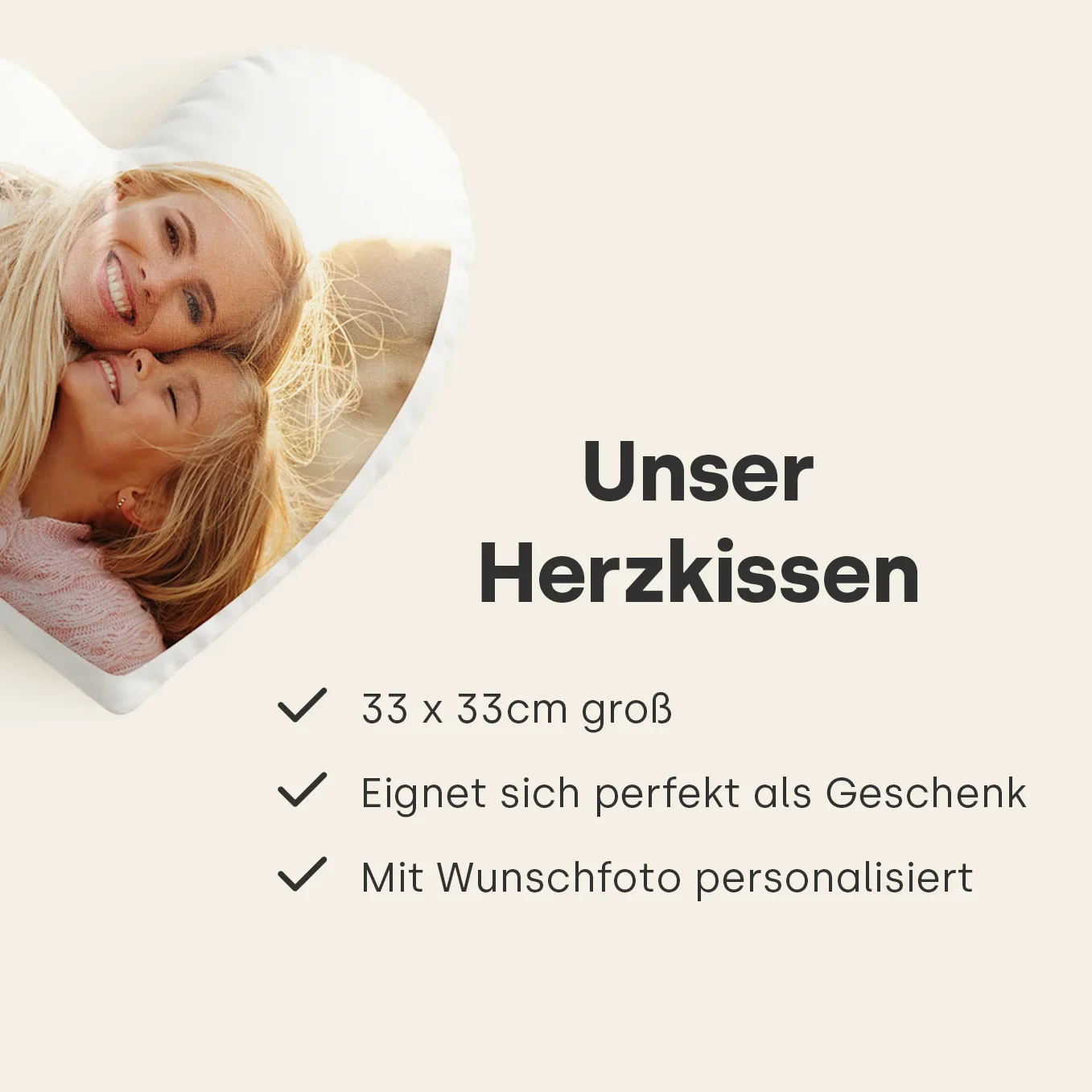 Coussin cœur personnalisé pour maman « Photo » - Image 5
