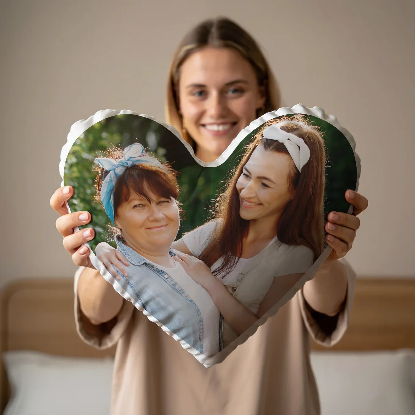 Coussin cœur personnalisé pour maman « Photo » - Image 8