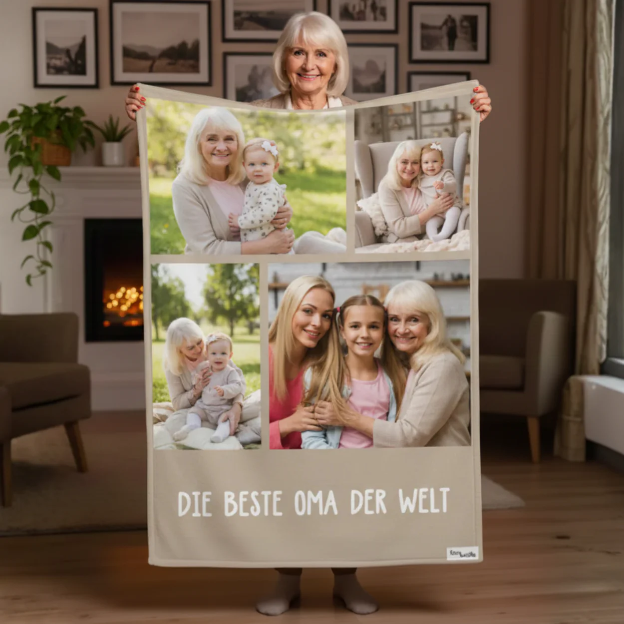 Plaid Photo Personnalisé « Grand-mère »