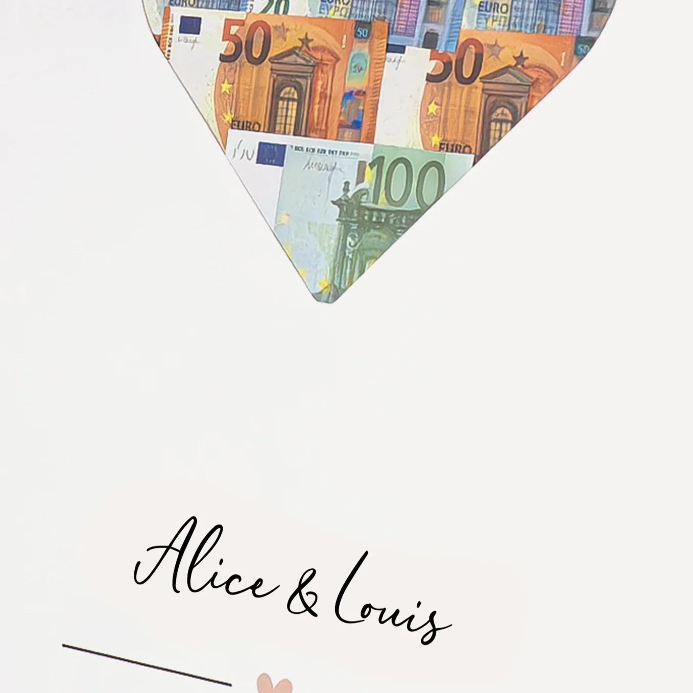 Don d'argent personnalisé pour mariage « Coeur » - Image 5