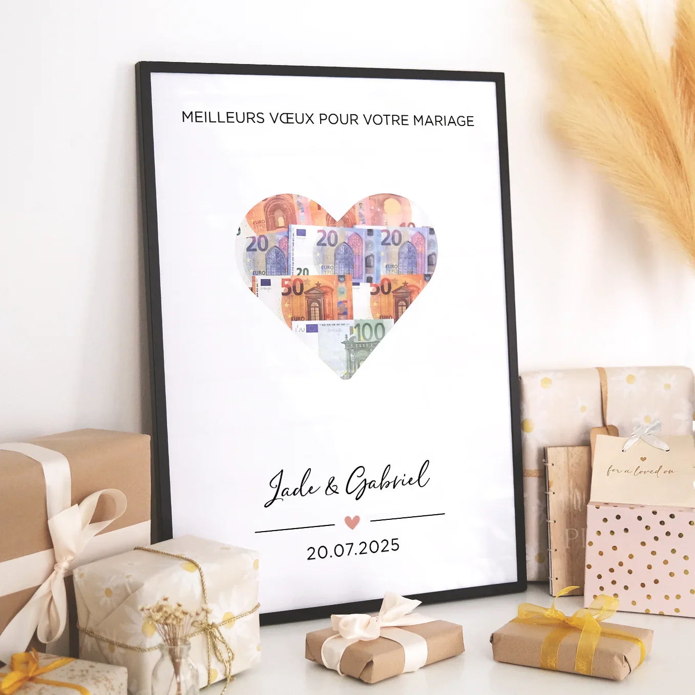 Don d'argent personnalisé pour mariage « Coeur » - Image 6