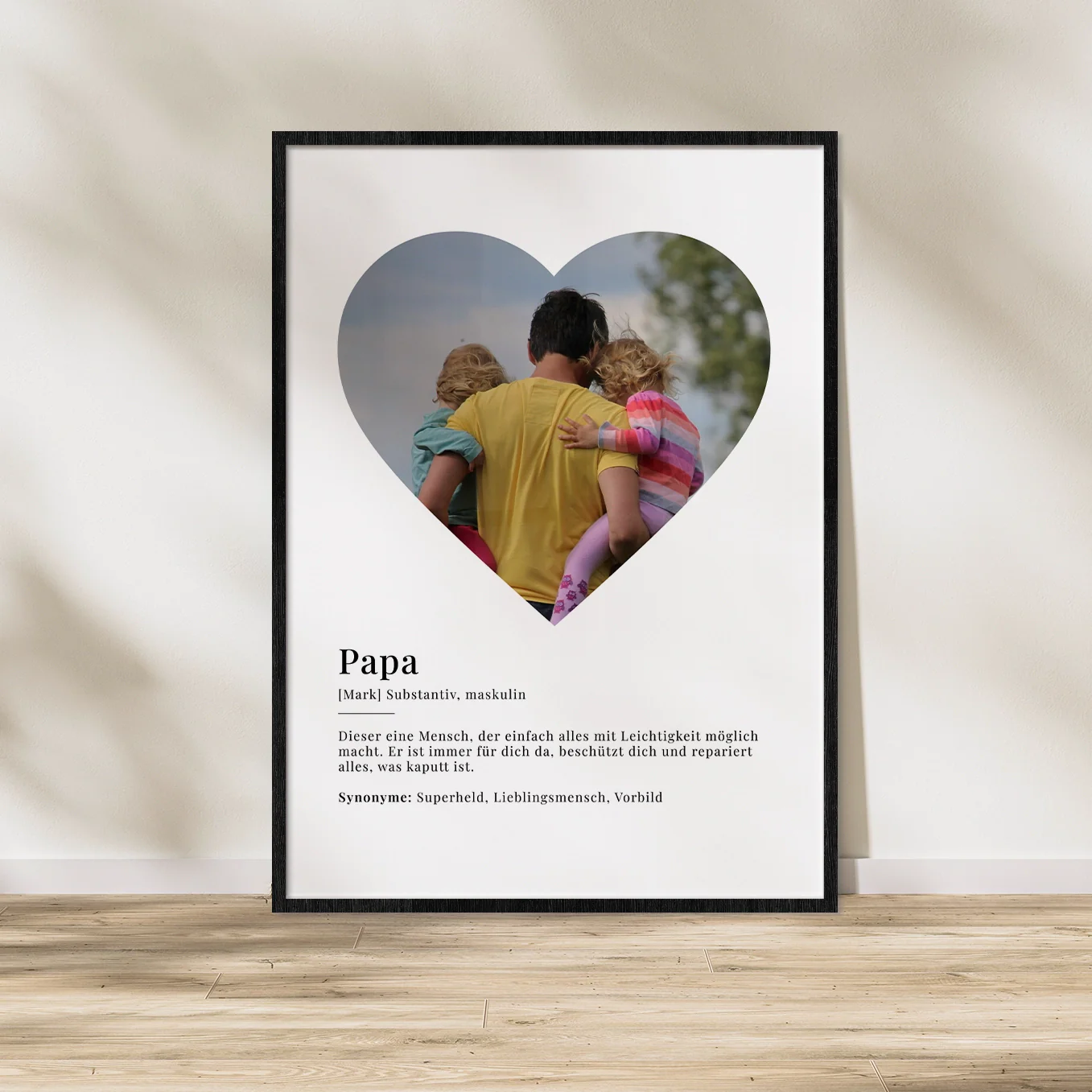 Affiche photo "Papa Définition" en forme de coeur