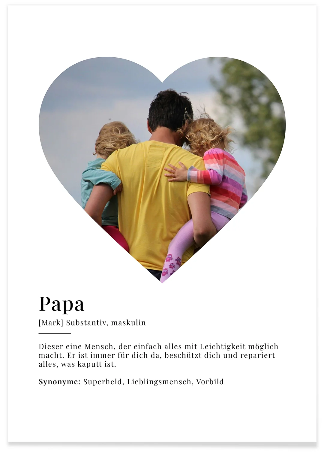 Affiche photo "Papa Définition" en forme de coeur - Image 2