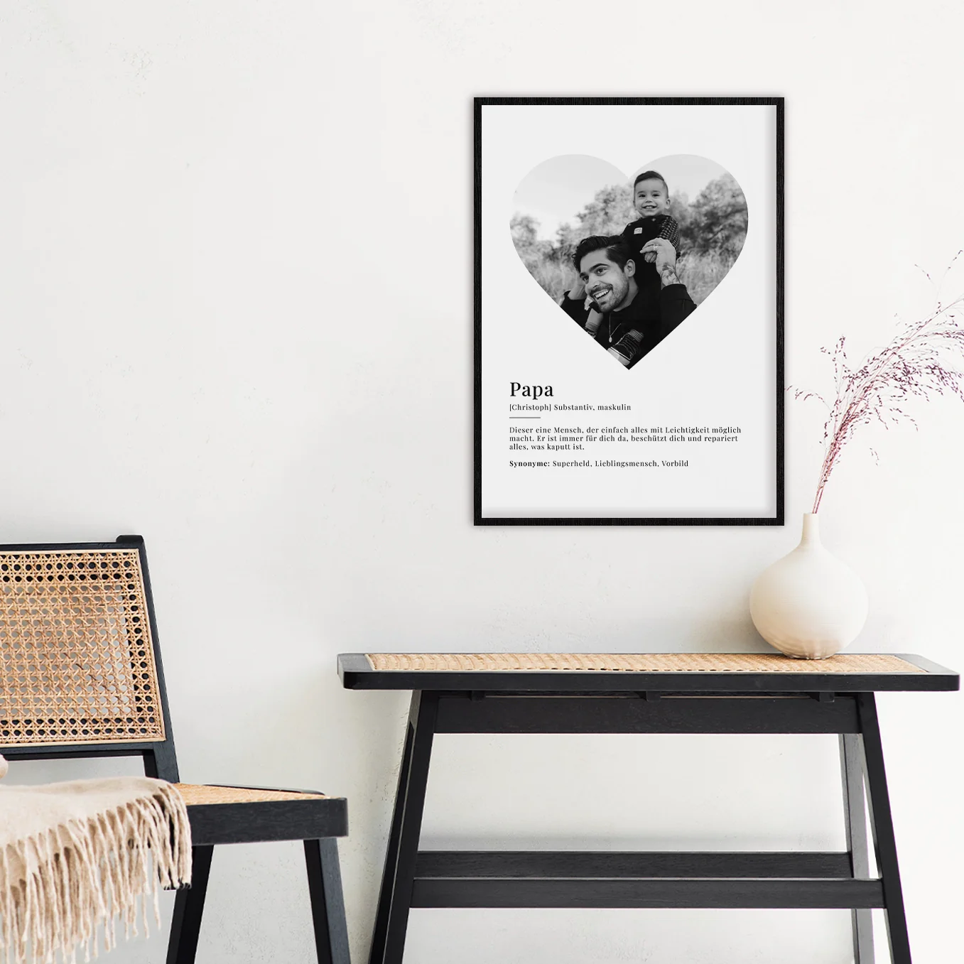Affiche photo "Papa Définition" en forme de coeur - Image 3