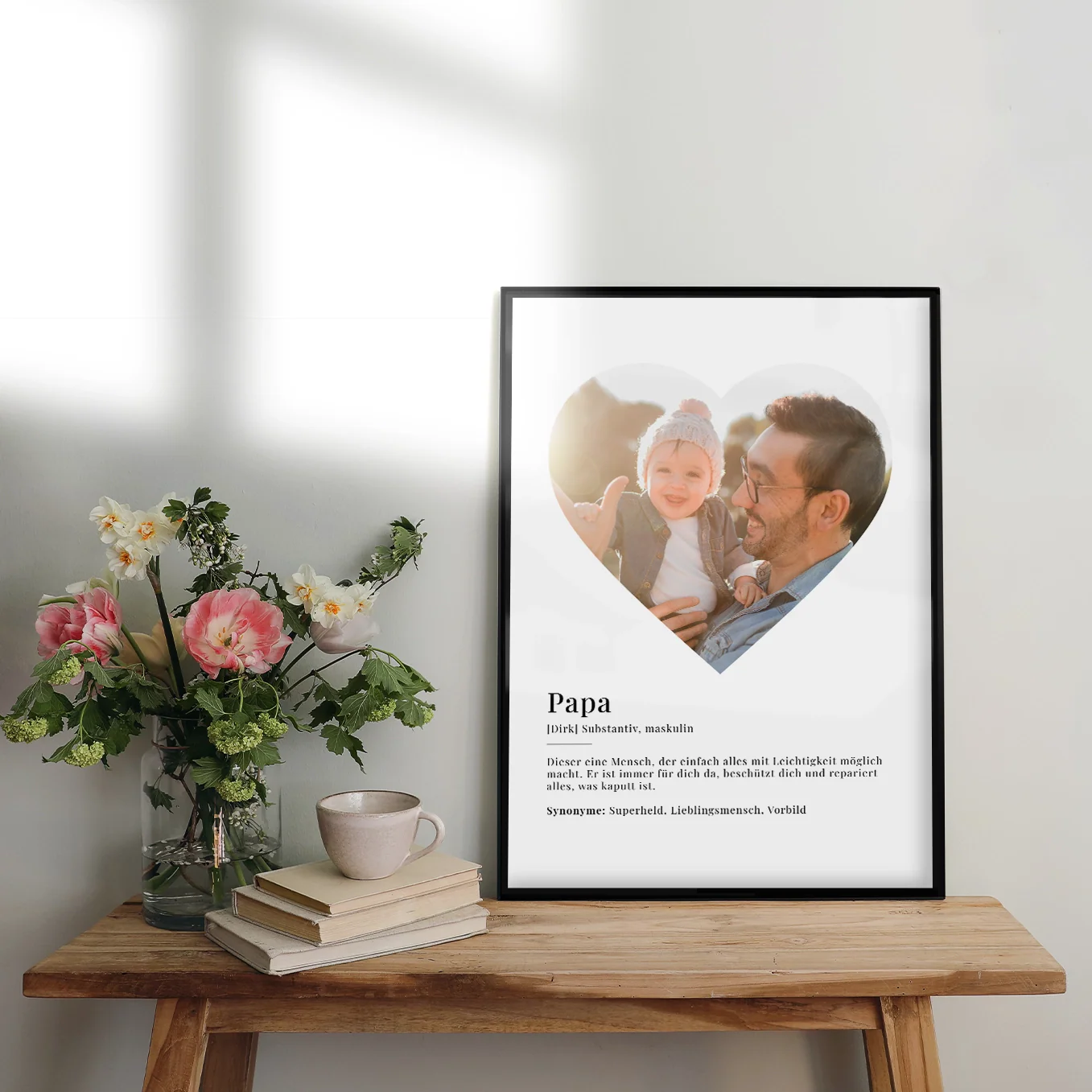 Affiche photo "Papa Définition" en forme de coeur - Image 4