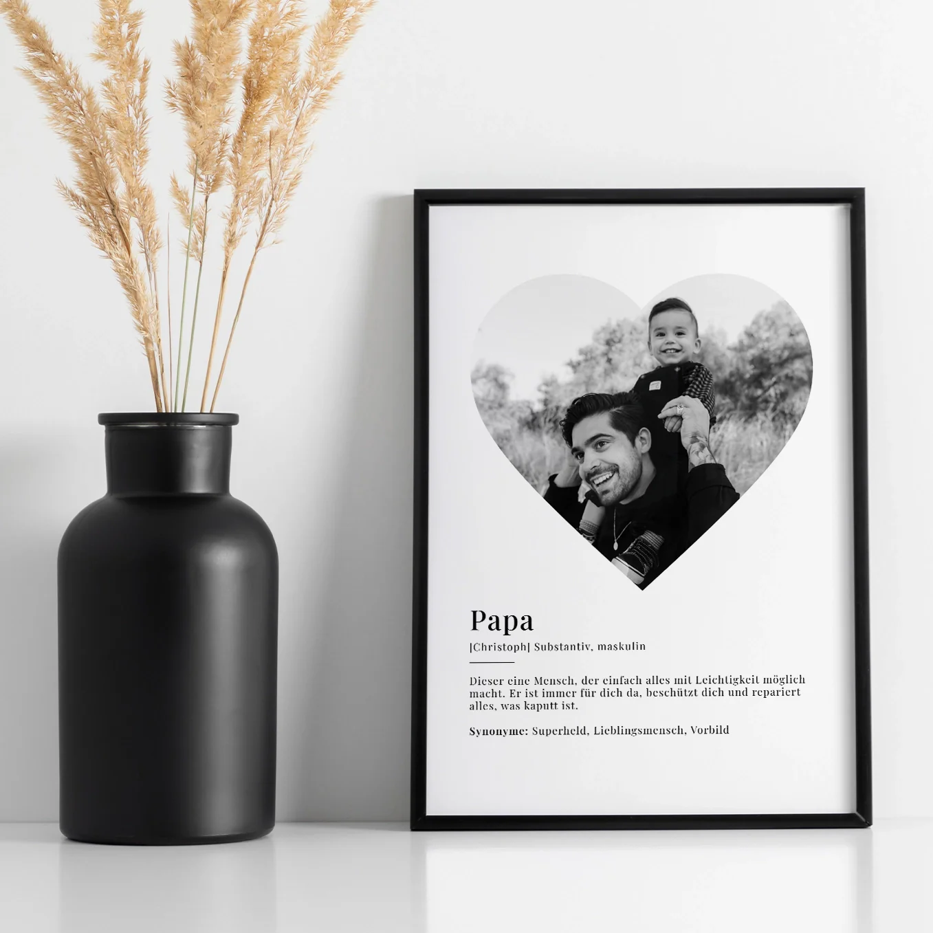 Affiche photo "Papa Définition" en forme de coeur - Image 5
