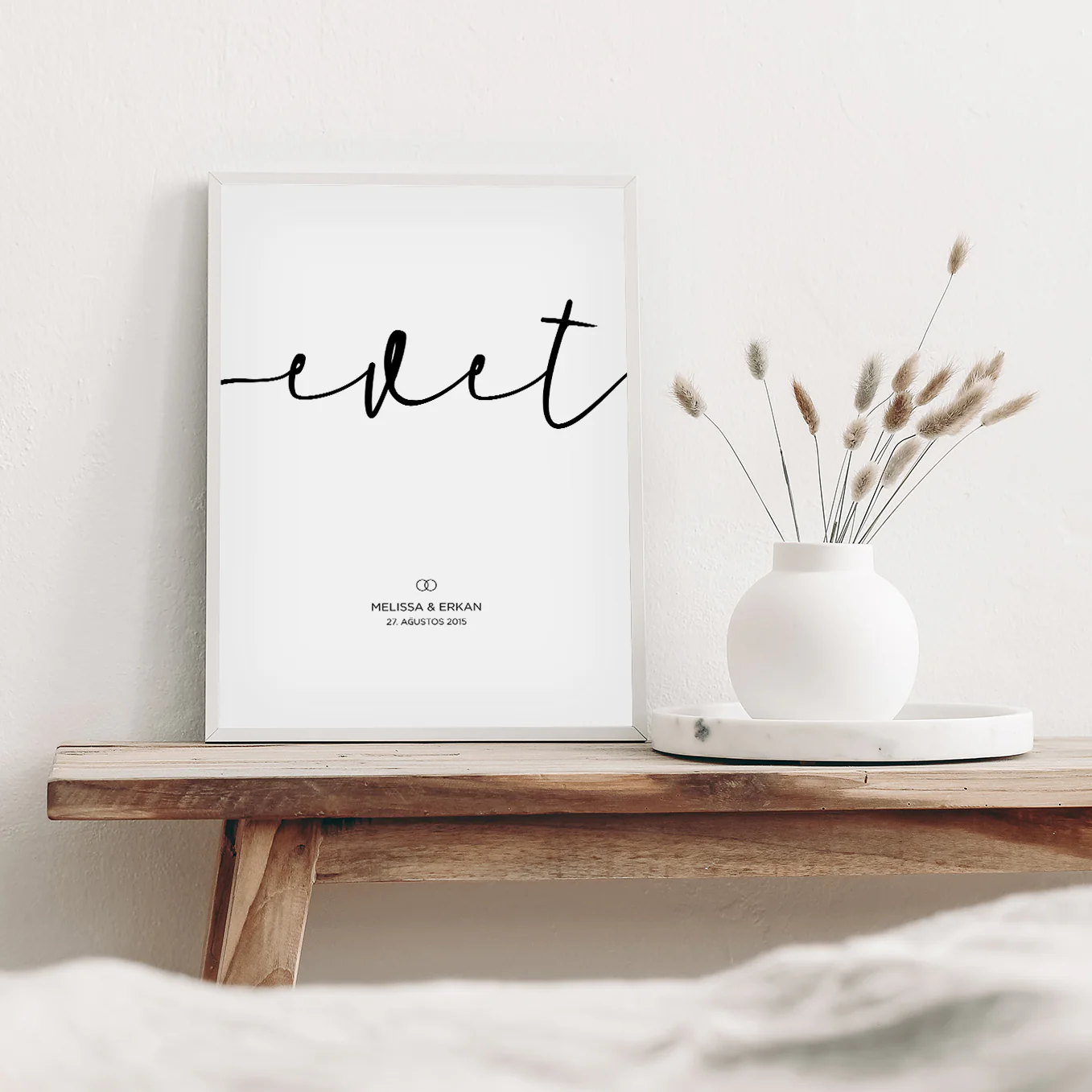 Affiche de mariage "Evet" (turc) - Image 2