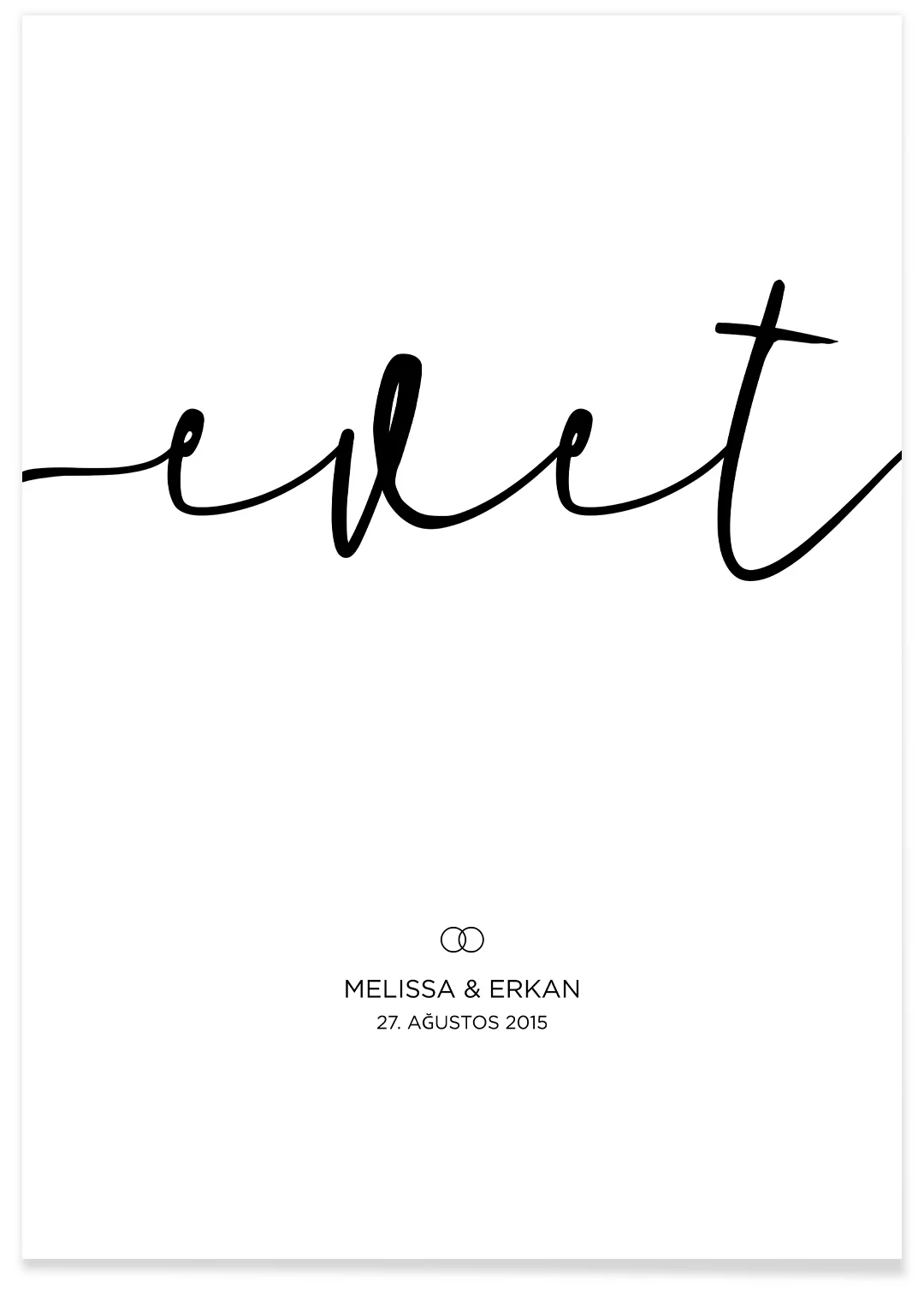 Affiche de mariage "Evet" (turc) - Image 3
