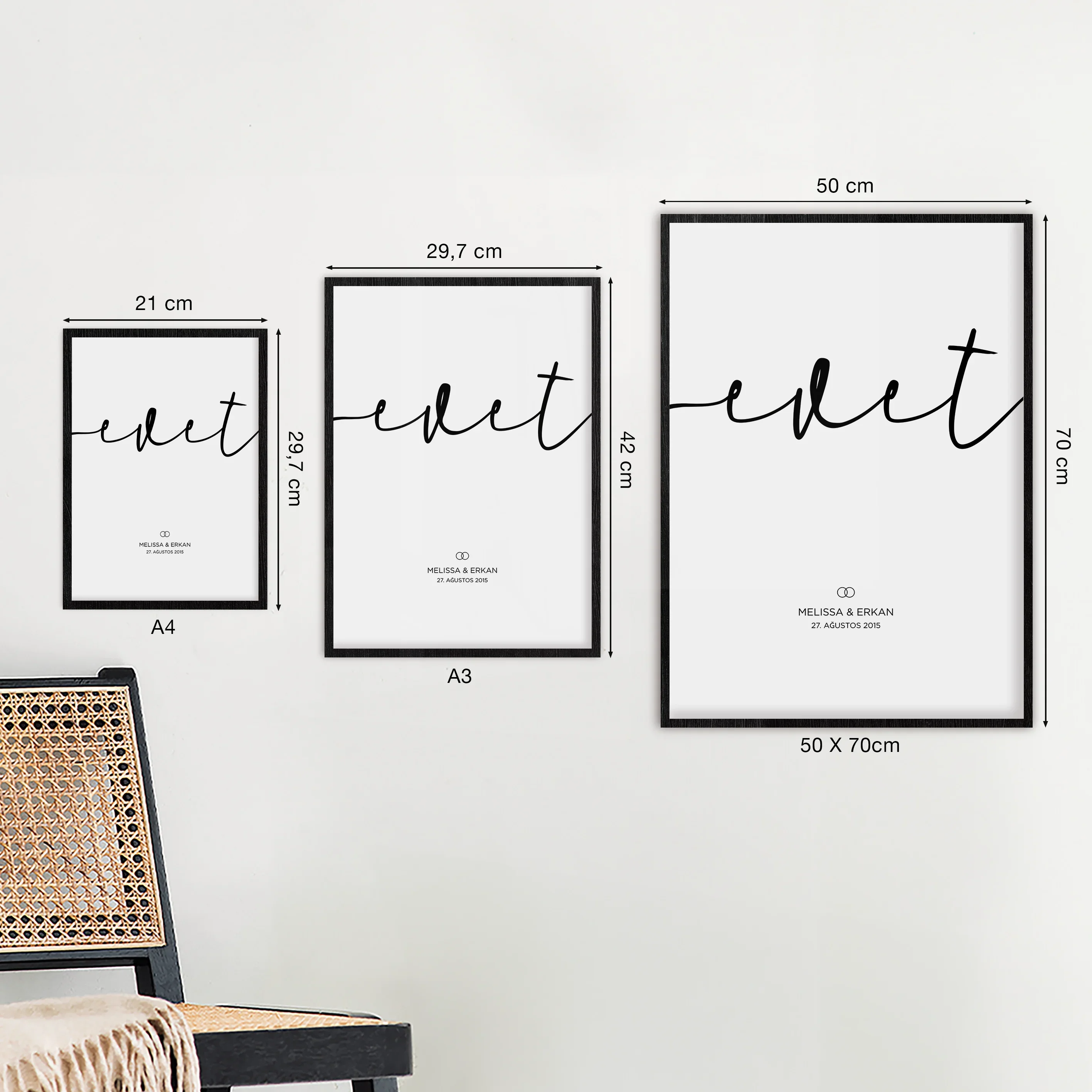 Affiche de mariage "Evet" (turc) - Image 4