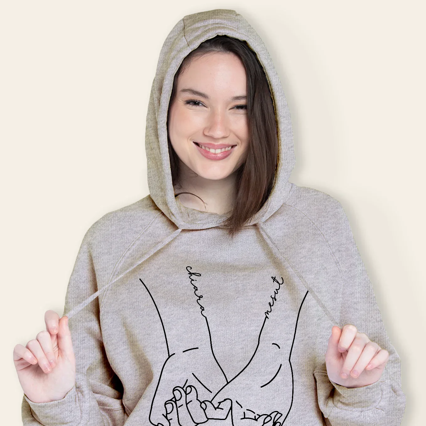 Sweat à capuche personnalisé « Main dans la main » - Image 3