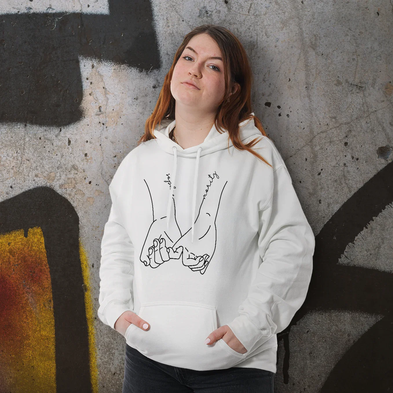 Sweat à capuche personnalisé « Main dans la main » - Image 6