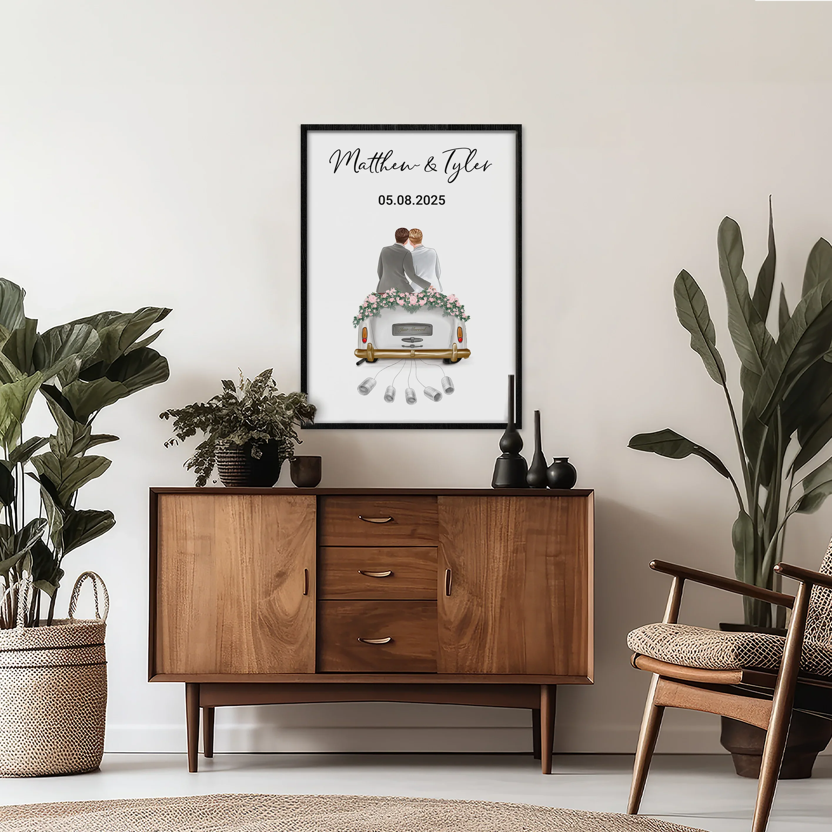 "Just Married" - Affiche personnalisée comme cadeau en argent | Couples LGBTQ - Image 13