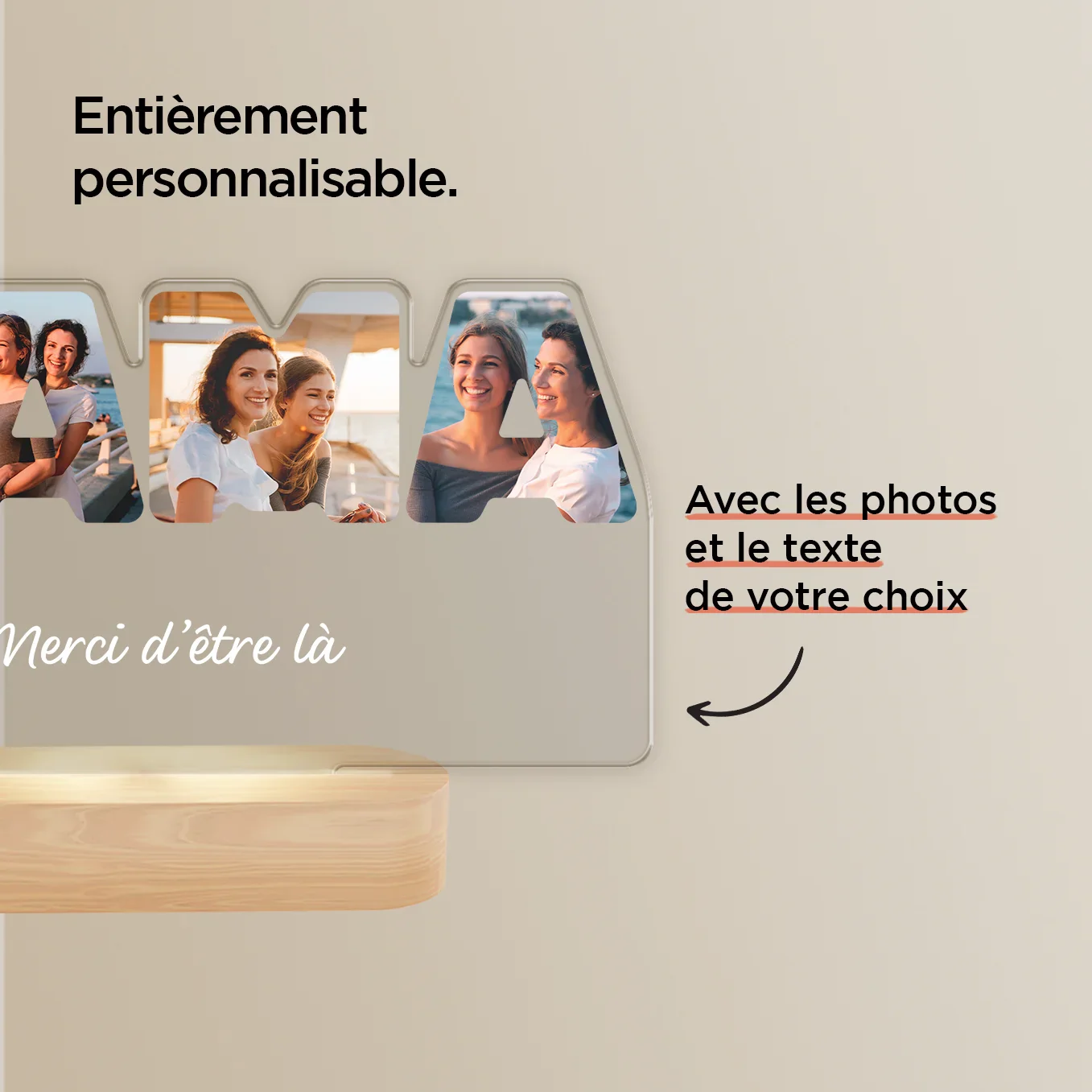 Lampe acrylique LED personnalisée "Maman" - Image 15