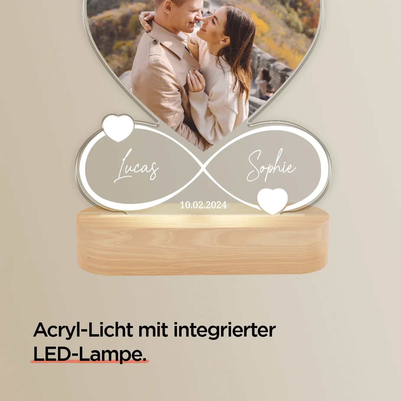 Lampe acrylique personnalisée « Pour toujours » | veilleuse, lumière décorative, lampe de chevet - Image 10