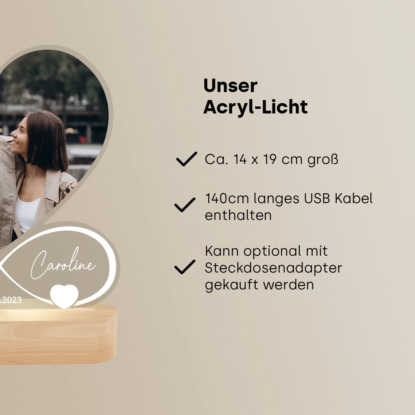 Lampe acrylique personnalisée « Pour toujours » | veilleuse, lumière décorative, lampe de chevet - Image 13