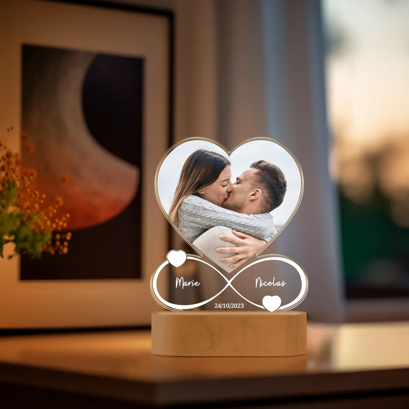 Lampe acrylique personnalisée « Pour toujours » | veilleuse, lumière décorative, lampe de chevet - Image 15