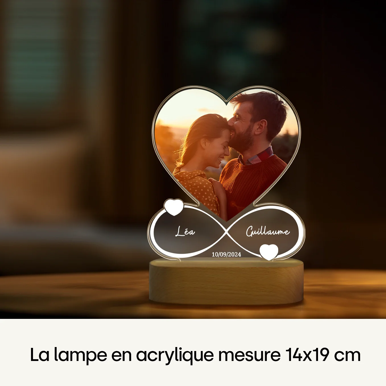 Lampe acrylique personnalisée « Pour toujours » | veilleuse, lumière décorative, lampe de chevet - Image 20