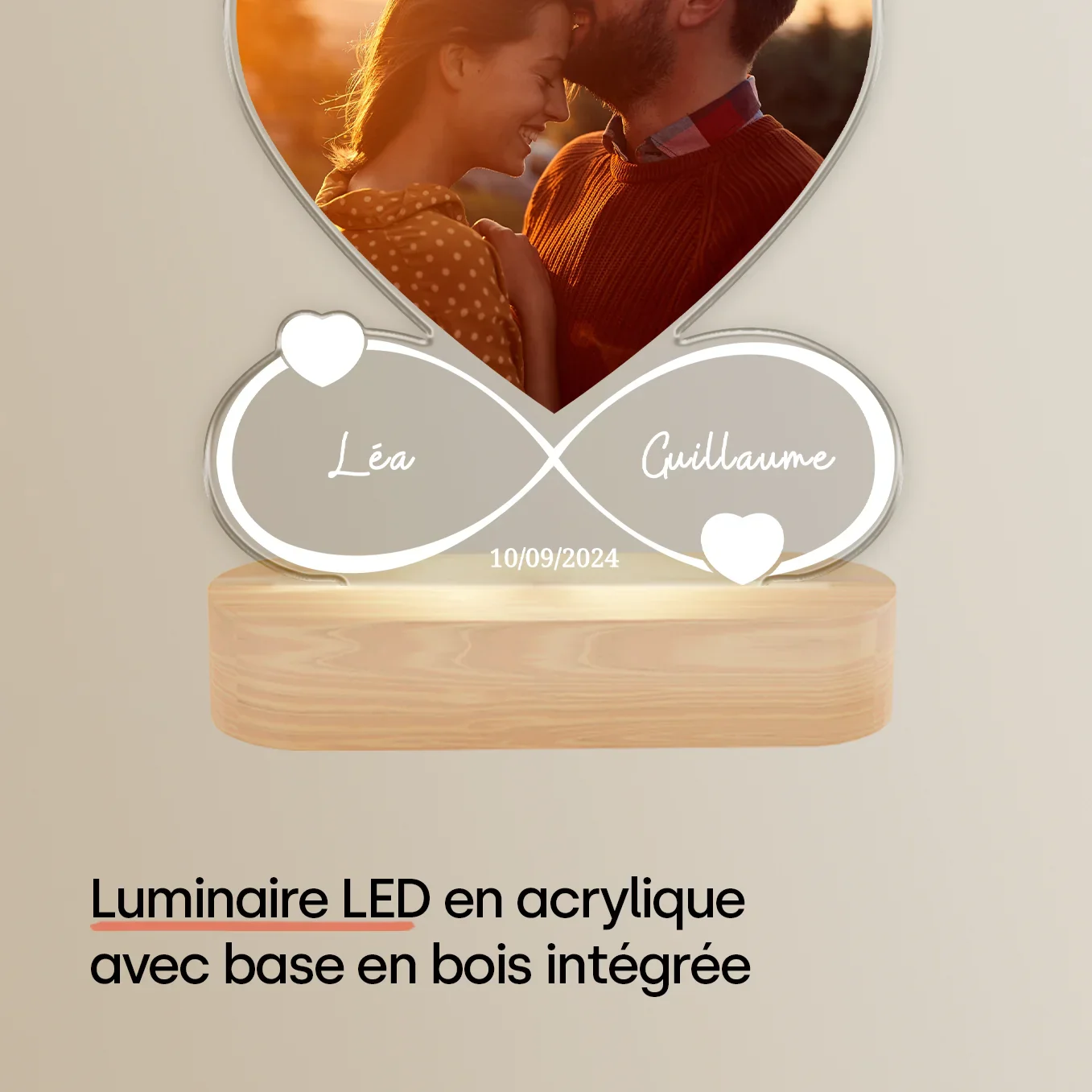 Lampe acrylique personnalisée « Pour toujours » | veilleuse, lumière décorative, lampe de chevet - Image 21
