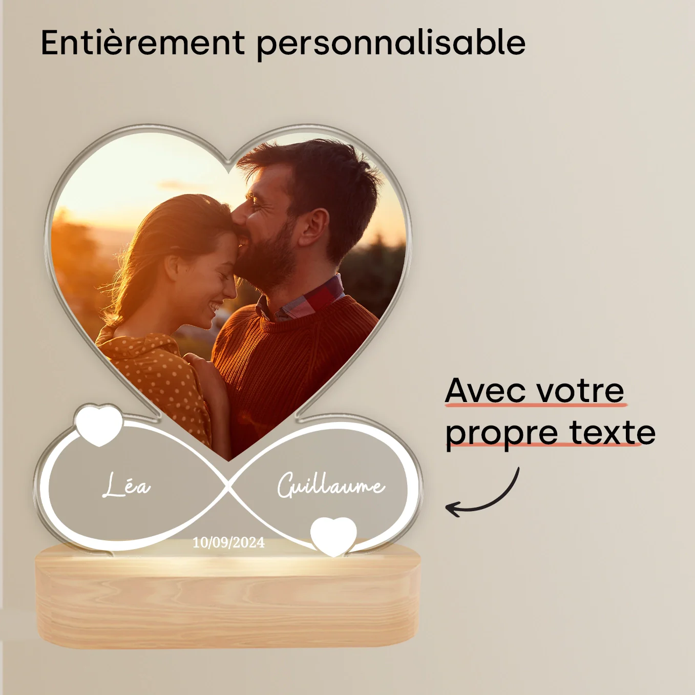 Lampe acrylique personnalisée « Pour toujours » | veilleuse, lumière décorative, lampe de chevet - Image 22