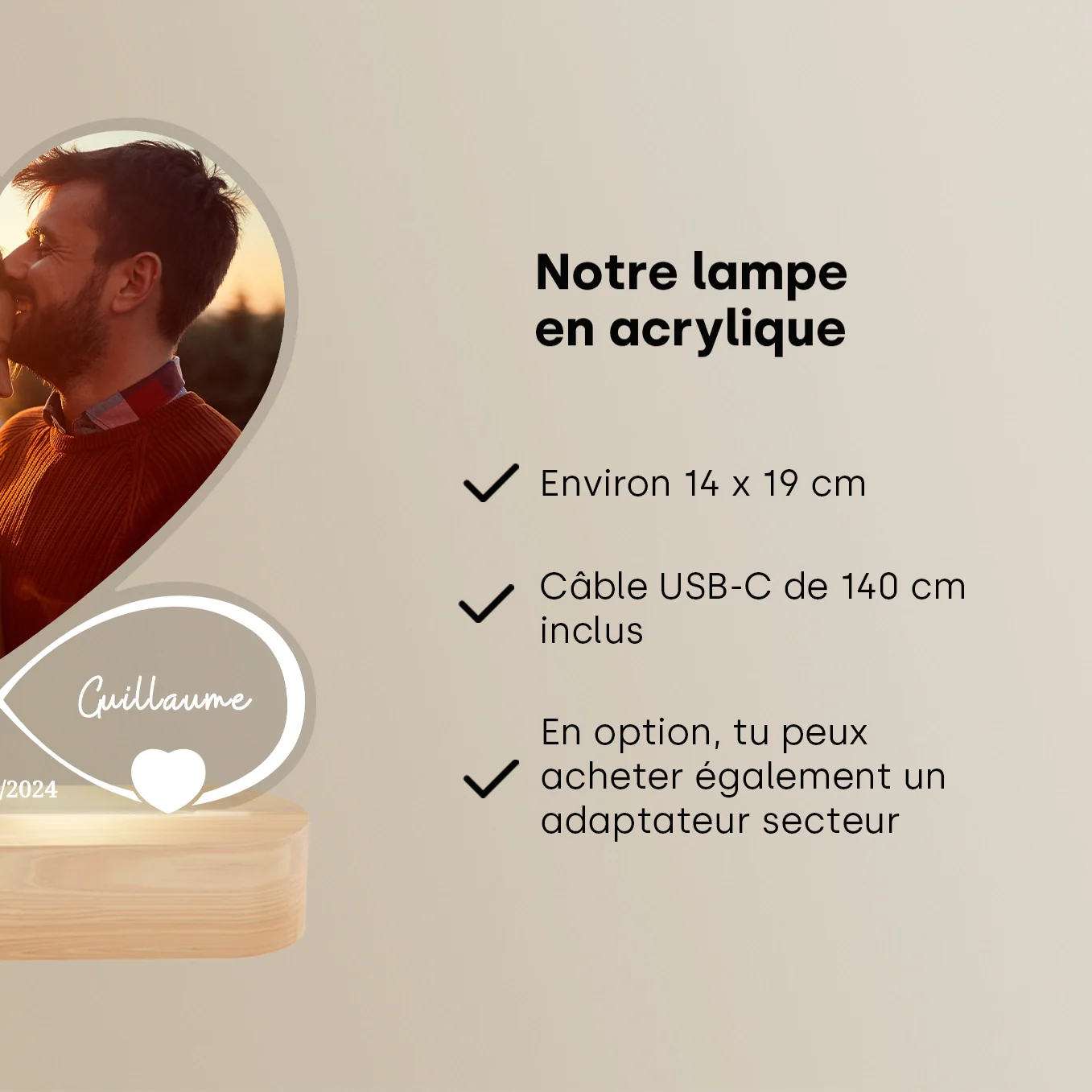 Lampe acrylique personnalisée « Pour toujours » | veilleuse, lumière décorative, lampe de chevet - Image 24