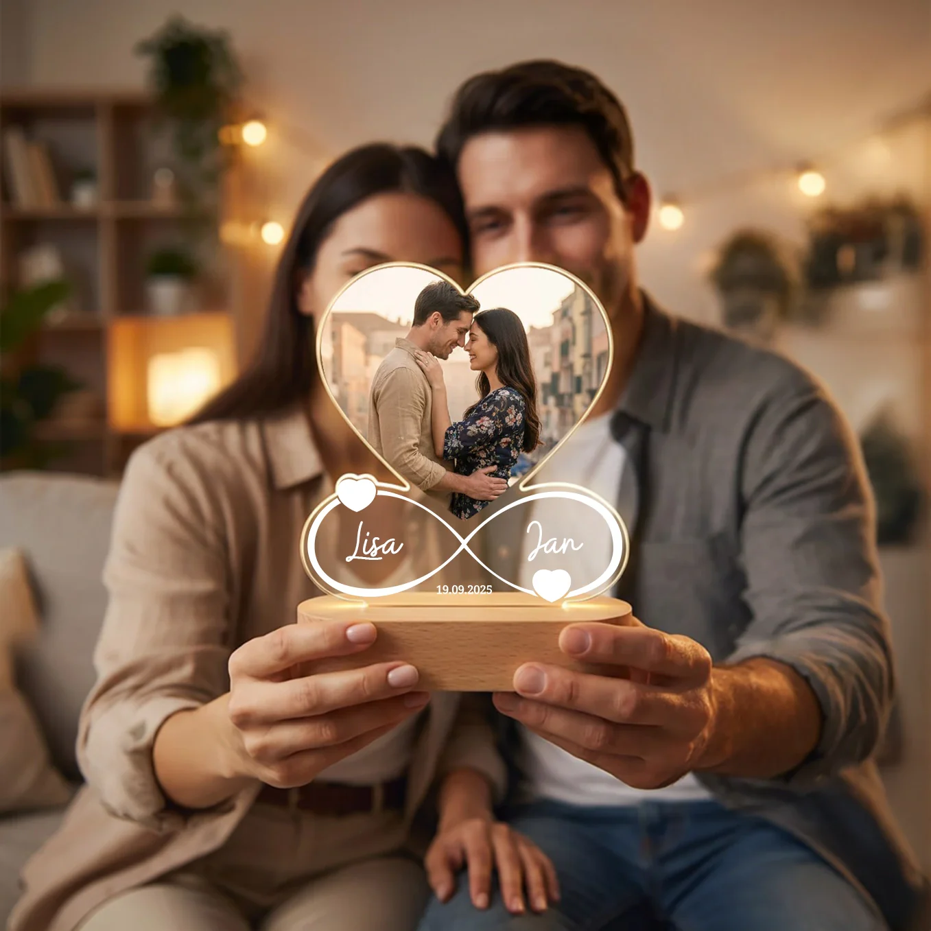 Lampe acrylique personnalisée « Pour toujours » | veilleuse, lumière décorative, lampe de chevet - Image 7