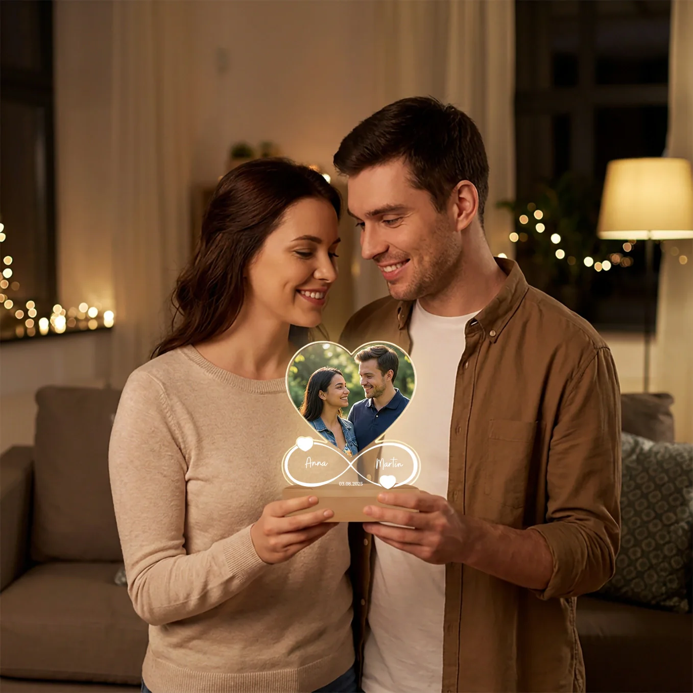 Lampe acrylique personnalisée « Pour toujours » | veilleuse, lumière décorative, lampe de chevet - Image 9