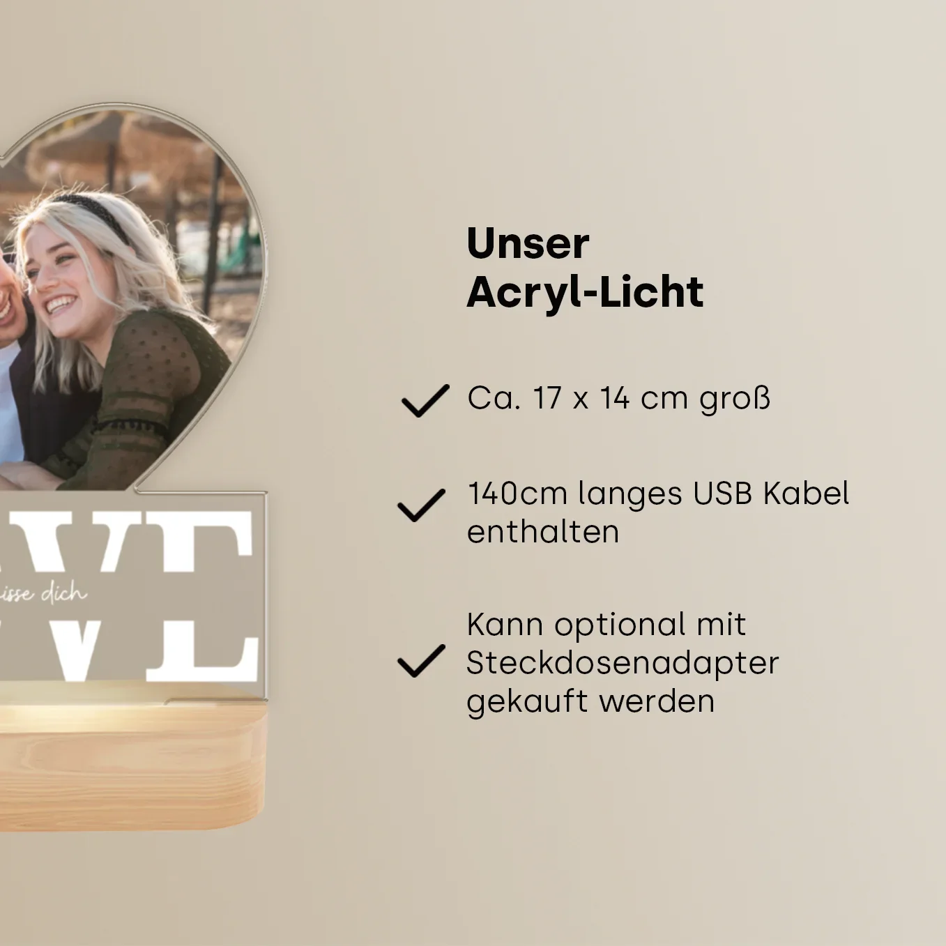 Lampe Acrylique « Amour » avec Photo Personnalisée  - Image 11
