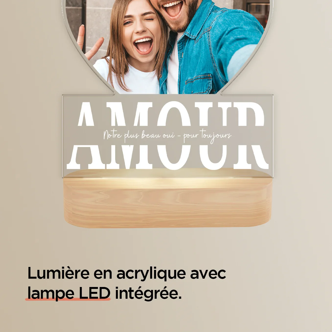 Lampe Acrylique « Amour » avec Photo Personnalisée  - Image 16