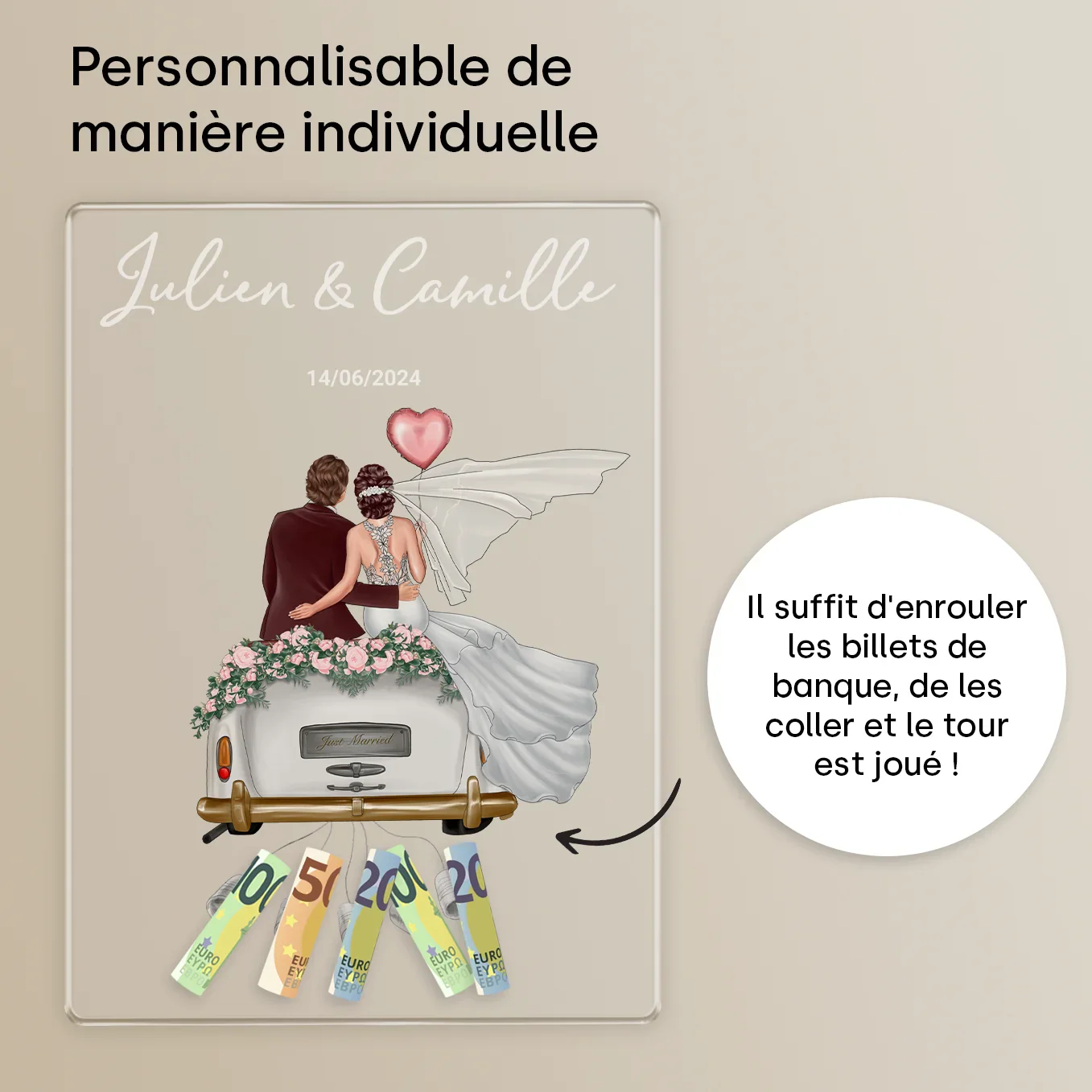 Lampe en acrylique personnalisée « Jeunes mariés » | Veilleuse, lumière décorative, lampe de chevet - Image 14