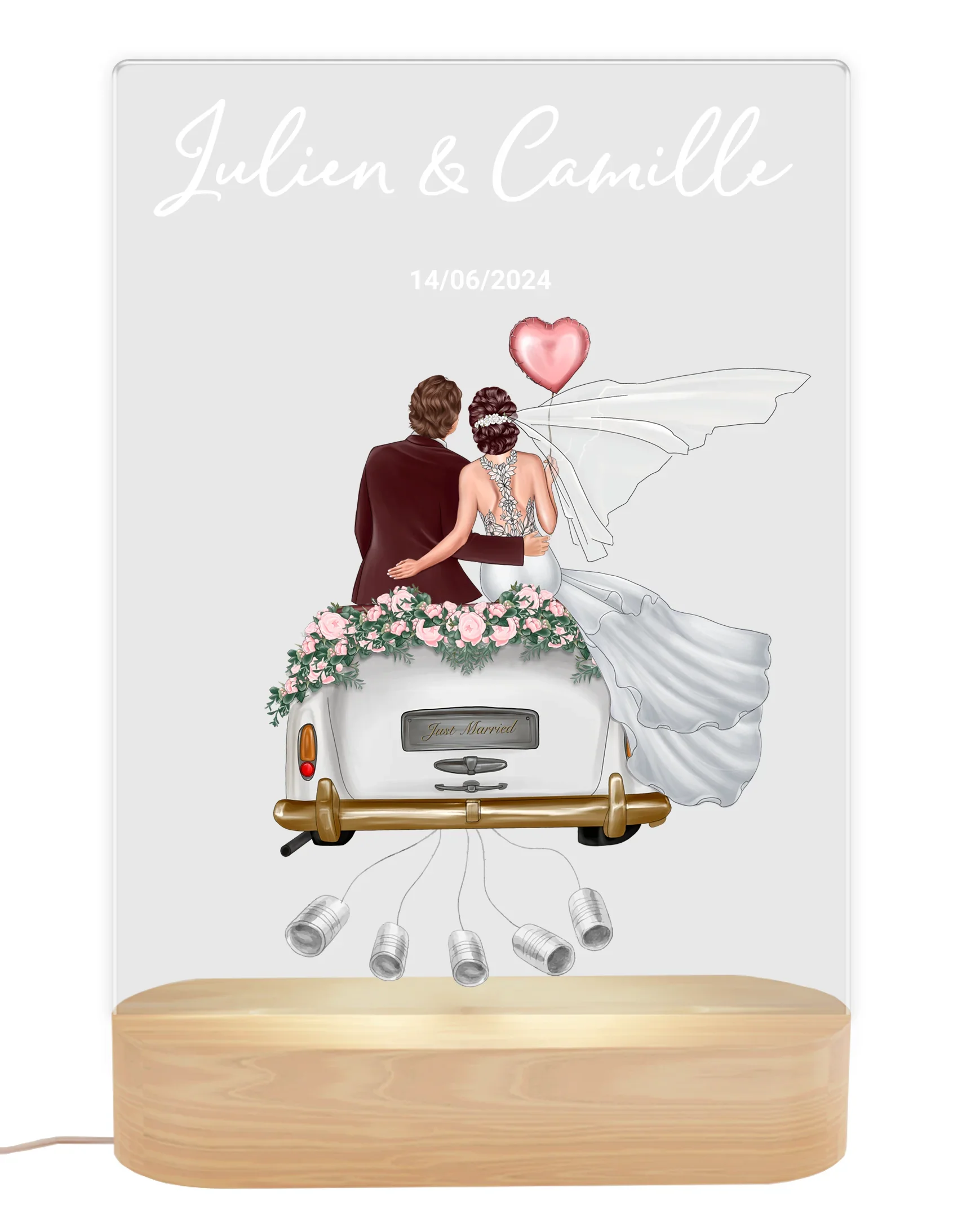 Lampe en acrylique personnalisée « Jeunes mariés » | Veilleuse, lumière décorative, lampe de chevet - Image 22