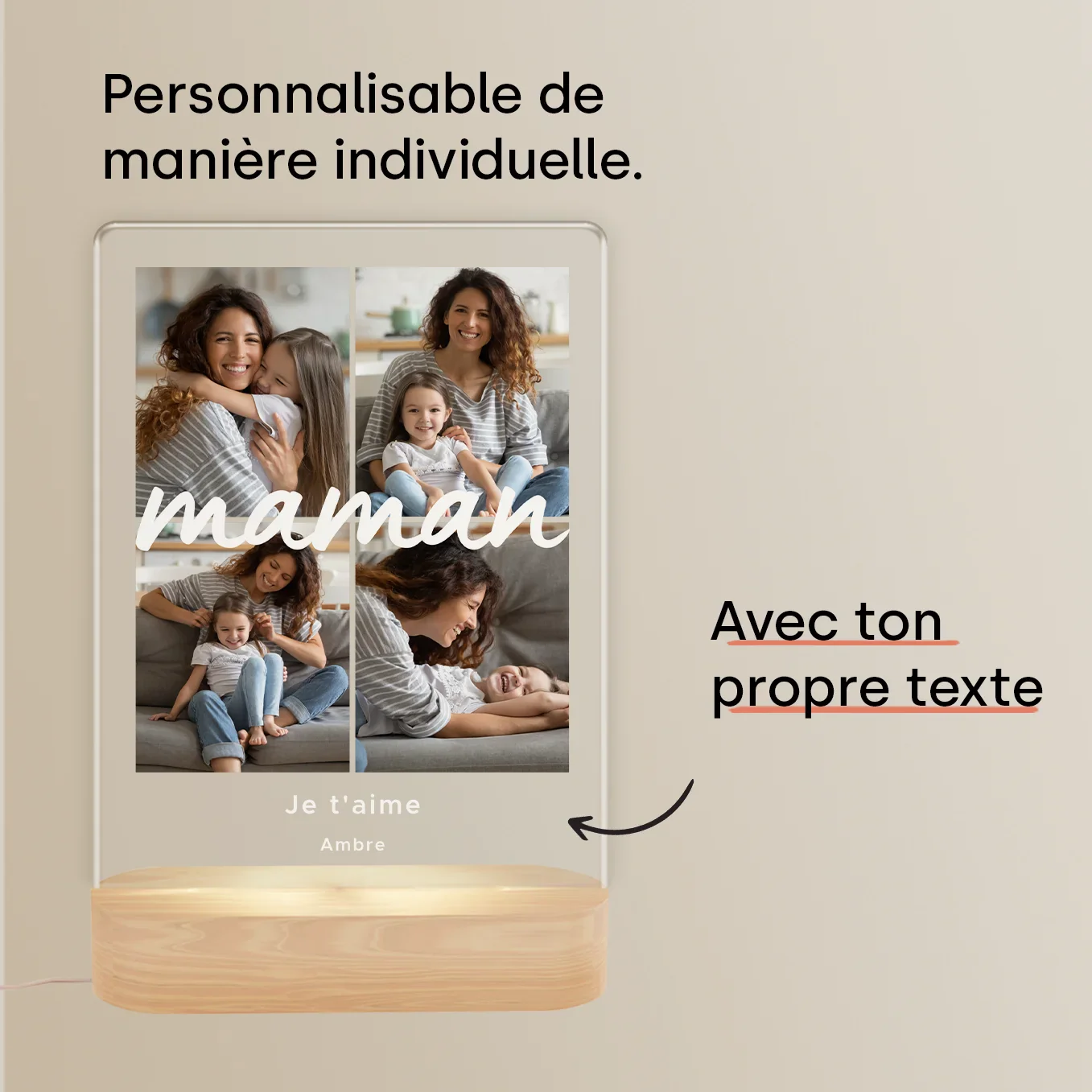 Lampe en acrylique personnalisée « Maman » | Veilleuse, lumière décorative, lumière d'ambiance - Image 15