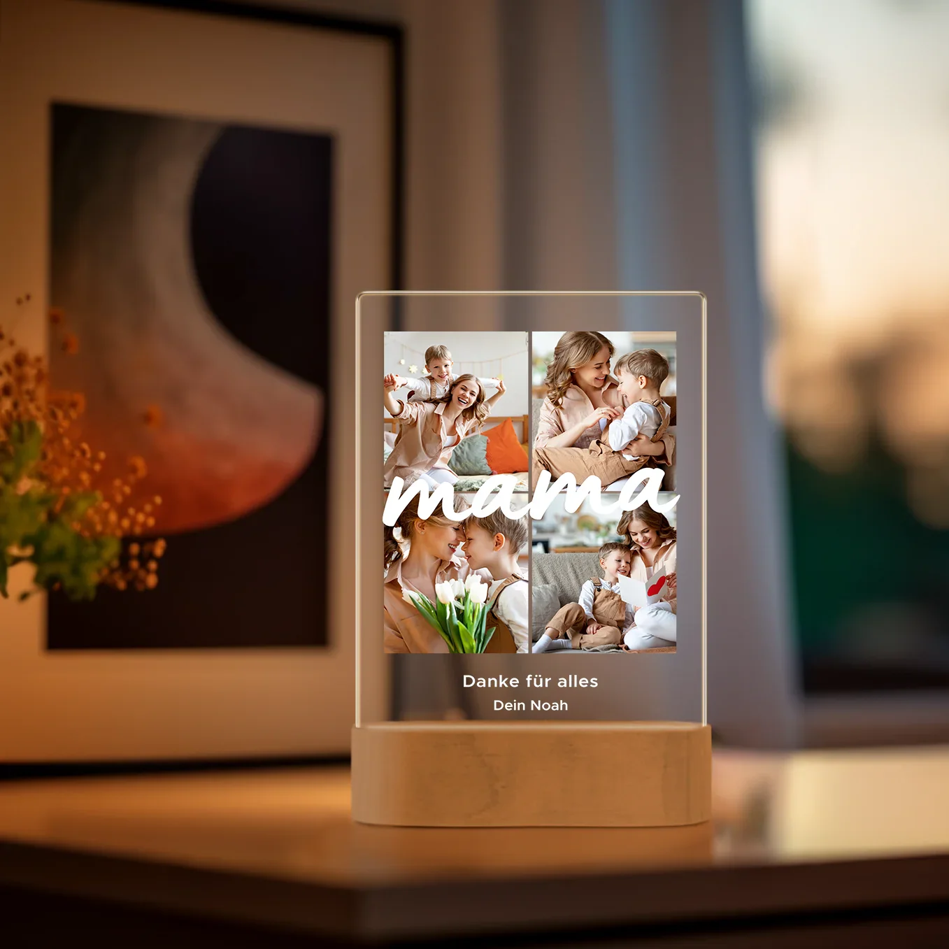 Lampe en acrylique personnalisée « Maman » | Veilleuse, lumière décorative, lumière d'ambiance - Image 2