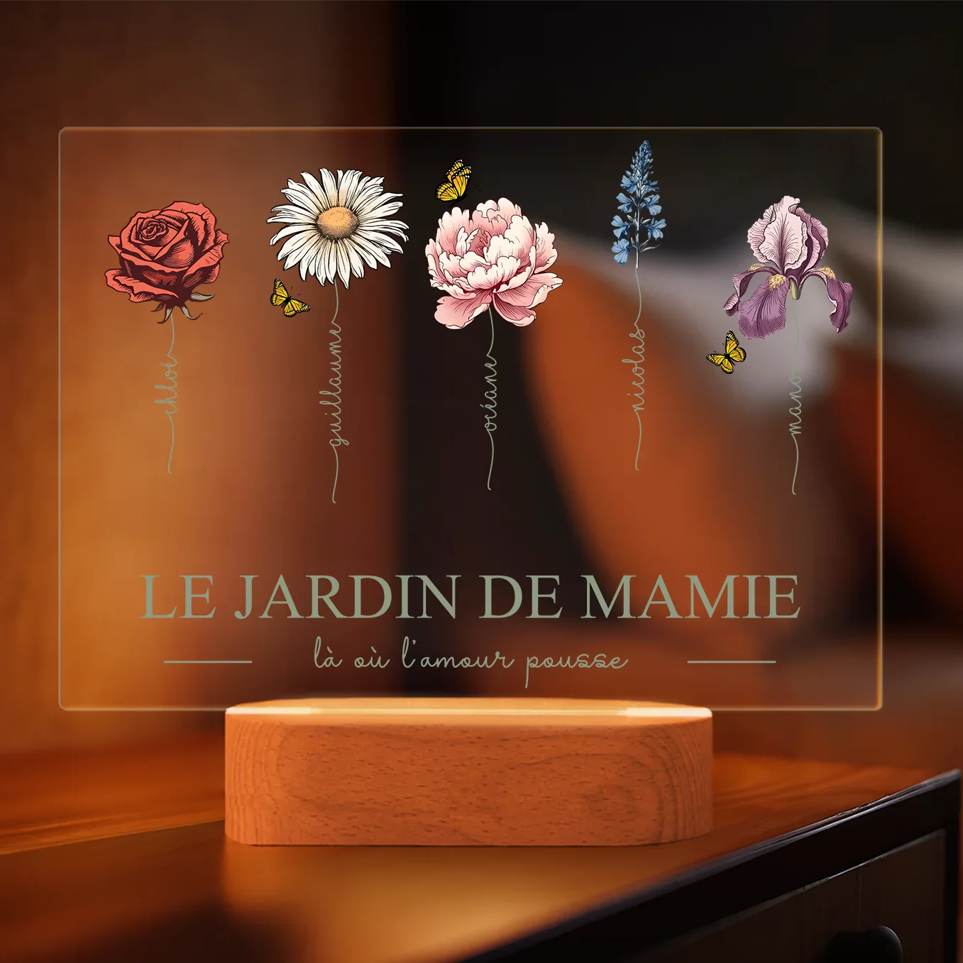 Lampe Acrylique Personnalisée « Le Jardin de Mamie » - Image 10